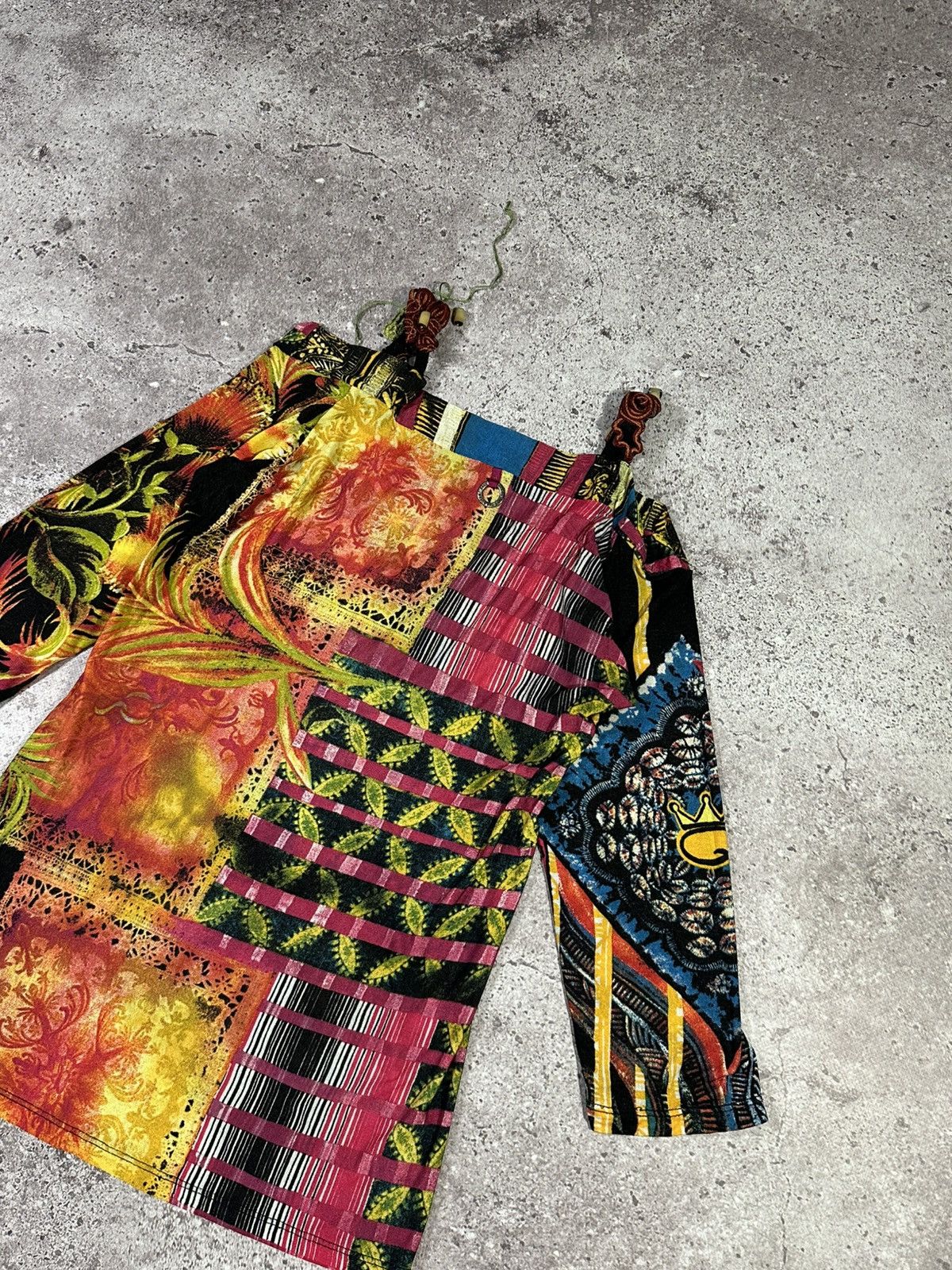 Jean Paul Gaultier Save The Queen Womens Colorful Bono Floral Print Long Sleeve Size L / US 10 / IT 46 - 8 Thumbnail