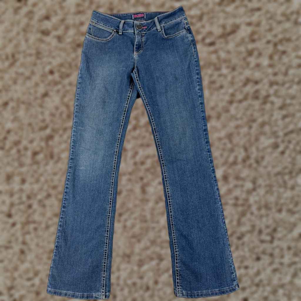 Wrangler Wrangler Jeans 5 28x33 Blue Denim Bootcut Med Wash Embroidered Low Jean Women Size 27" / US 4 / IT 40 - 1 Thumbnail