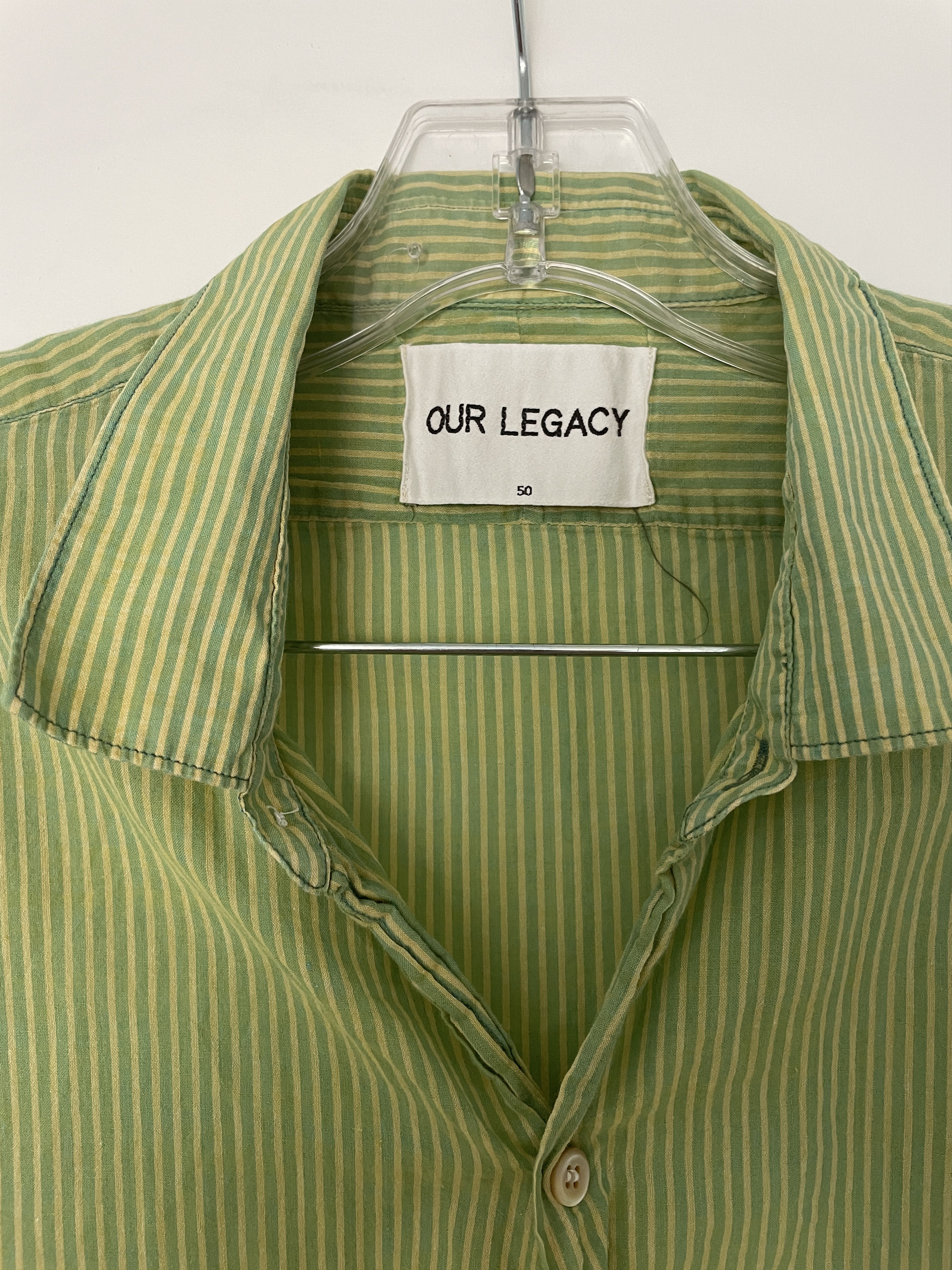 Our Legacy Green Stripe Button Down Shirt | Grailed