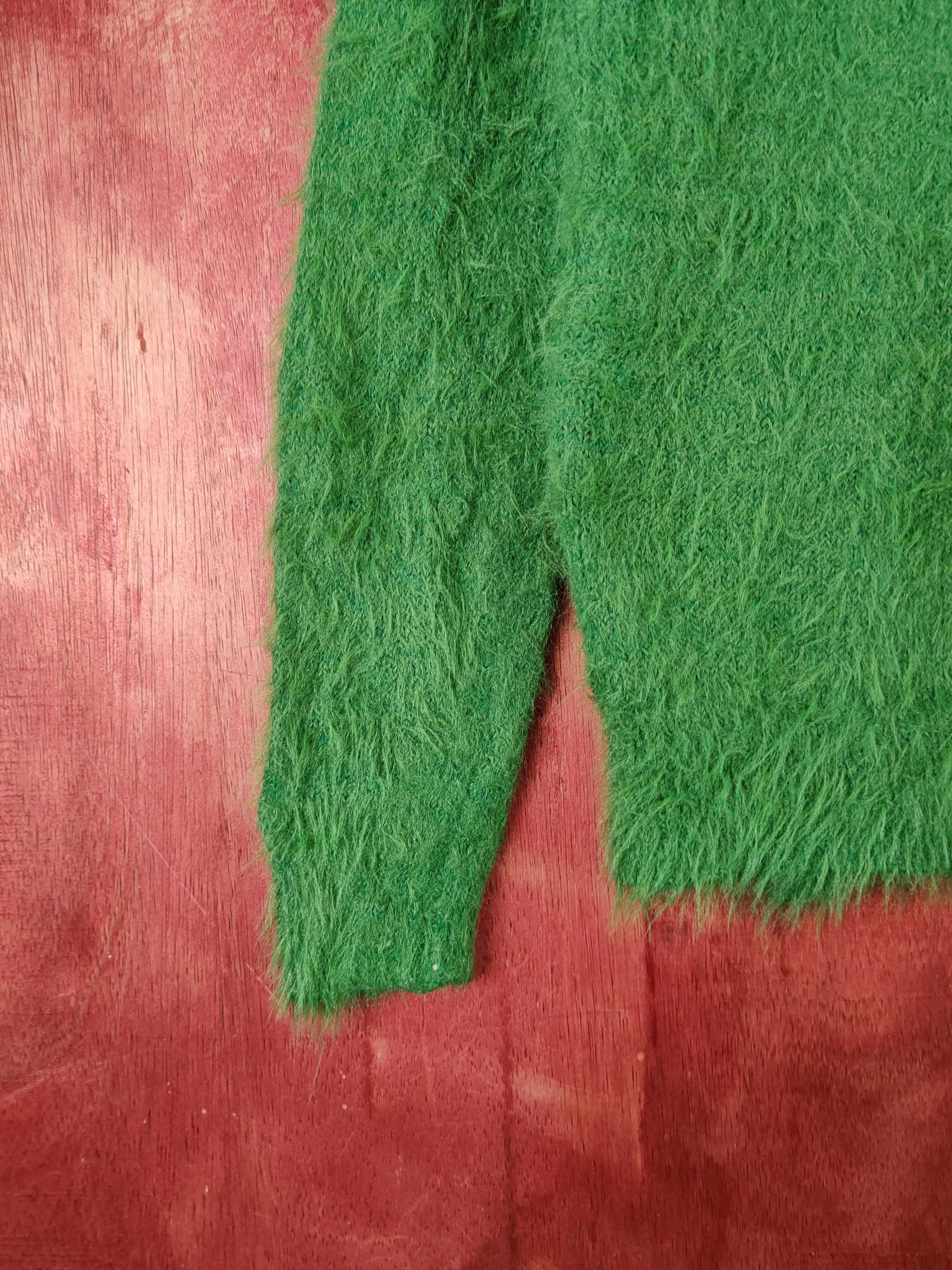 Japanese Brand × Vintage Vintage Khalita Green Fur Mohair Knitwear Size L / US 10 / IT 46 - 4 Thumbnail