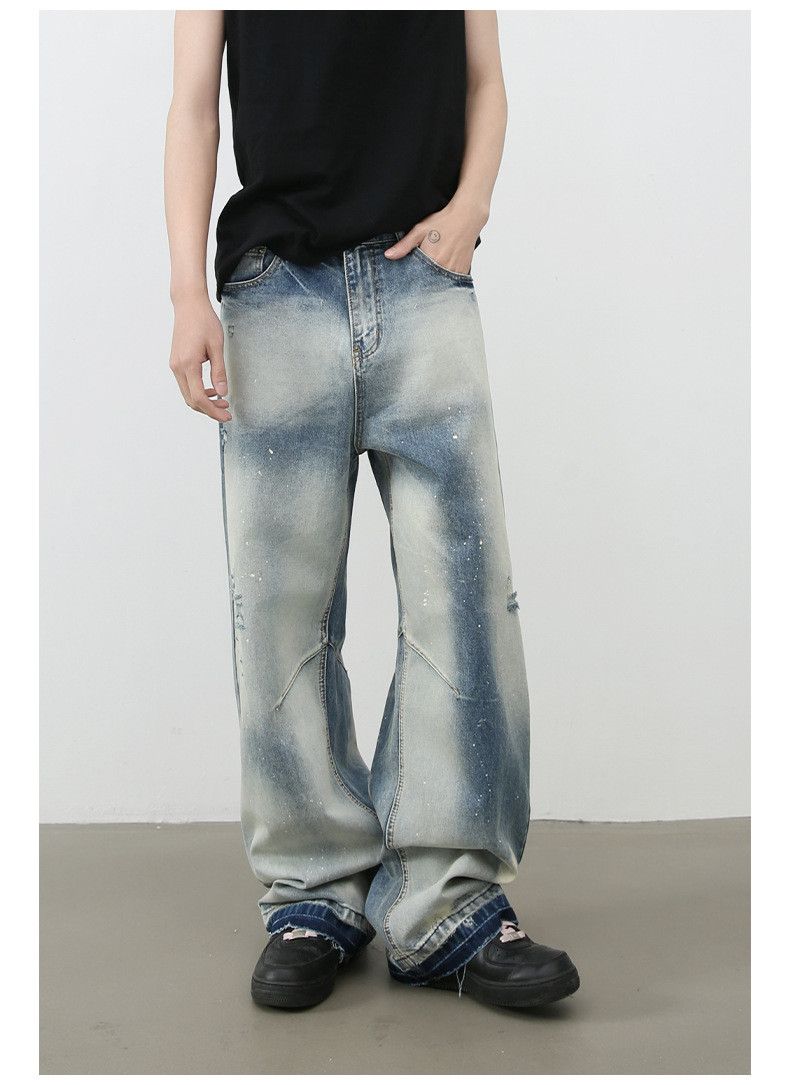 Japanese Brand × Jean American street loose gradient distressed raw edge jeans Size US 32 / EU 48 - 3 Thumbnail