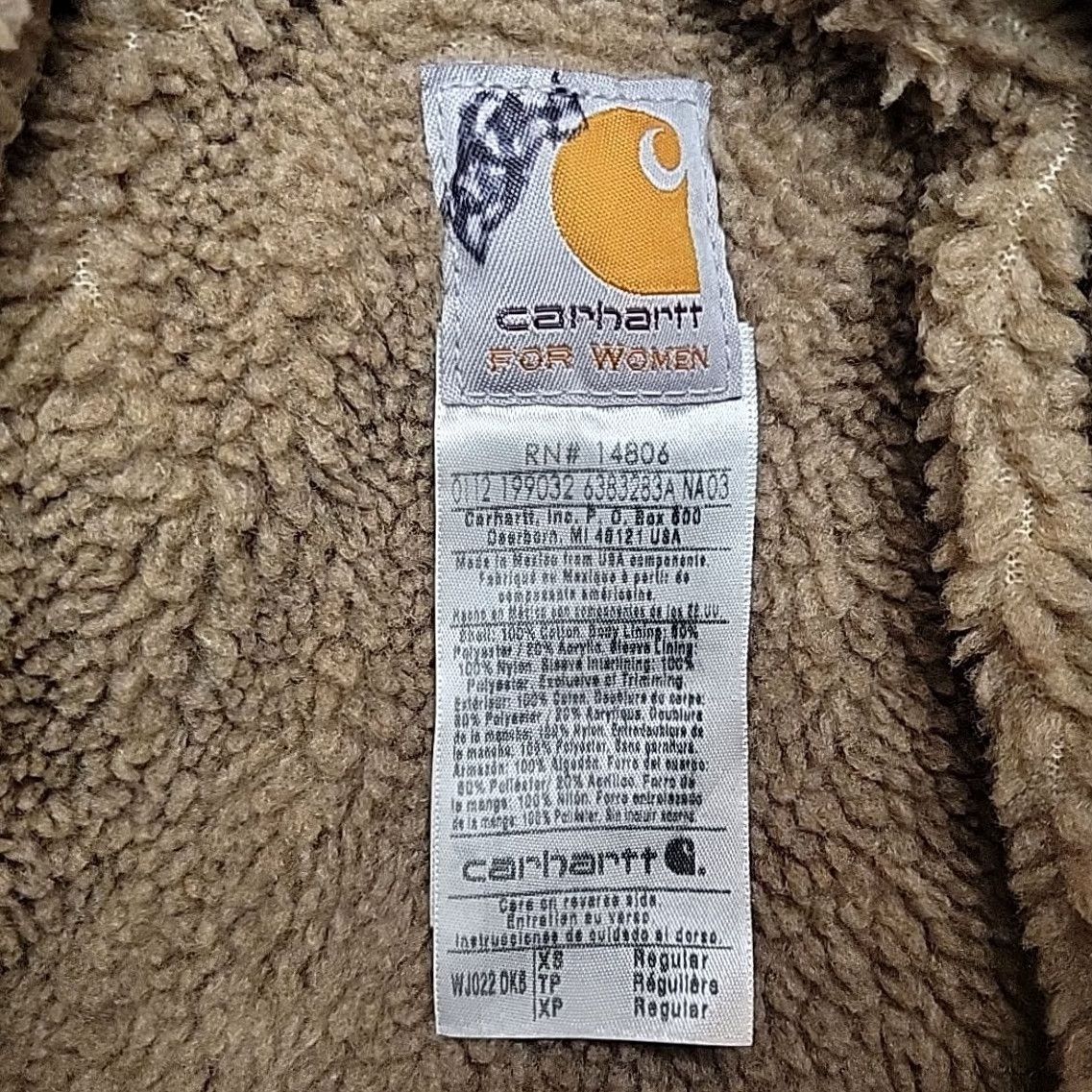 Carhartt VINTAGE Carhartt Jacket Womens XS Brown Sherpa Lined Duck Canvas Full Zip Work WJ022 DKB Size XS / US 0-2 / IT 36-38 - 4 Thumbnail