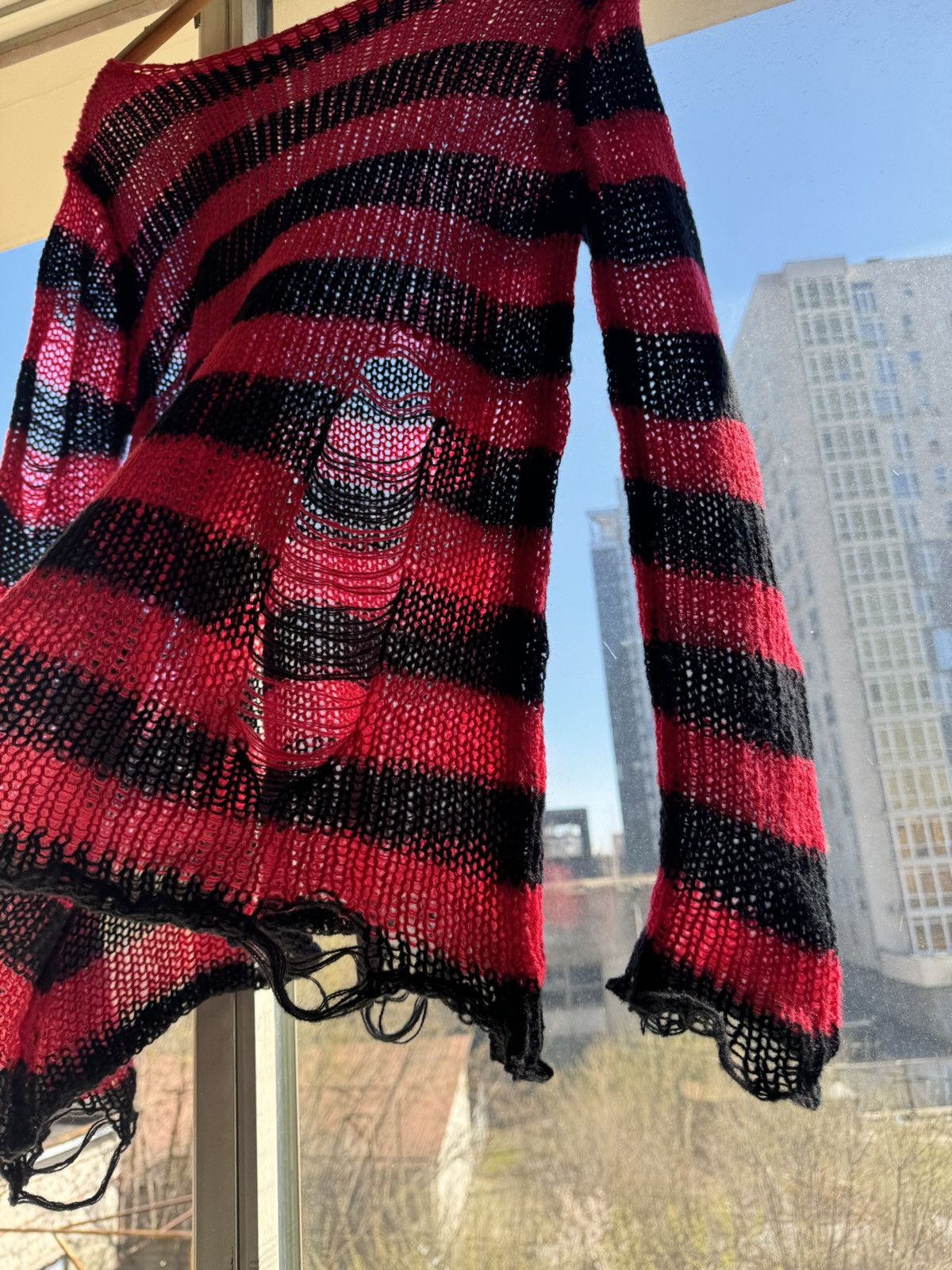 Hysteric Glamour × Japanese Brand × Junya Watanabe Japanese Mesh Junya Watanabe Style Knit Sweater Archive Size US L / EU 52-54 / 3 - 3 Thumbnail