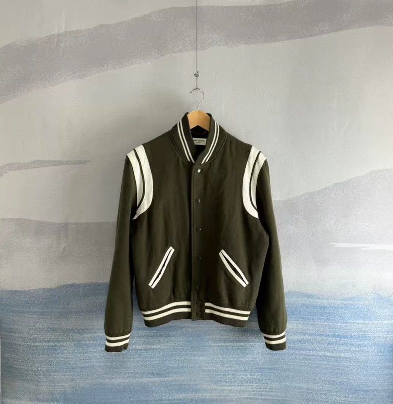 Saint Laurent Paris Saint Laurent ParisOlive green patchwork wool Teddy jacket Size US M / EU 48-50 / 2 - 1 Thumbnail