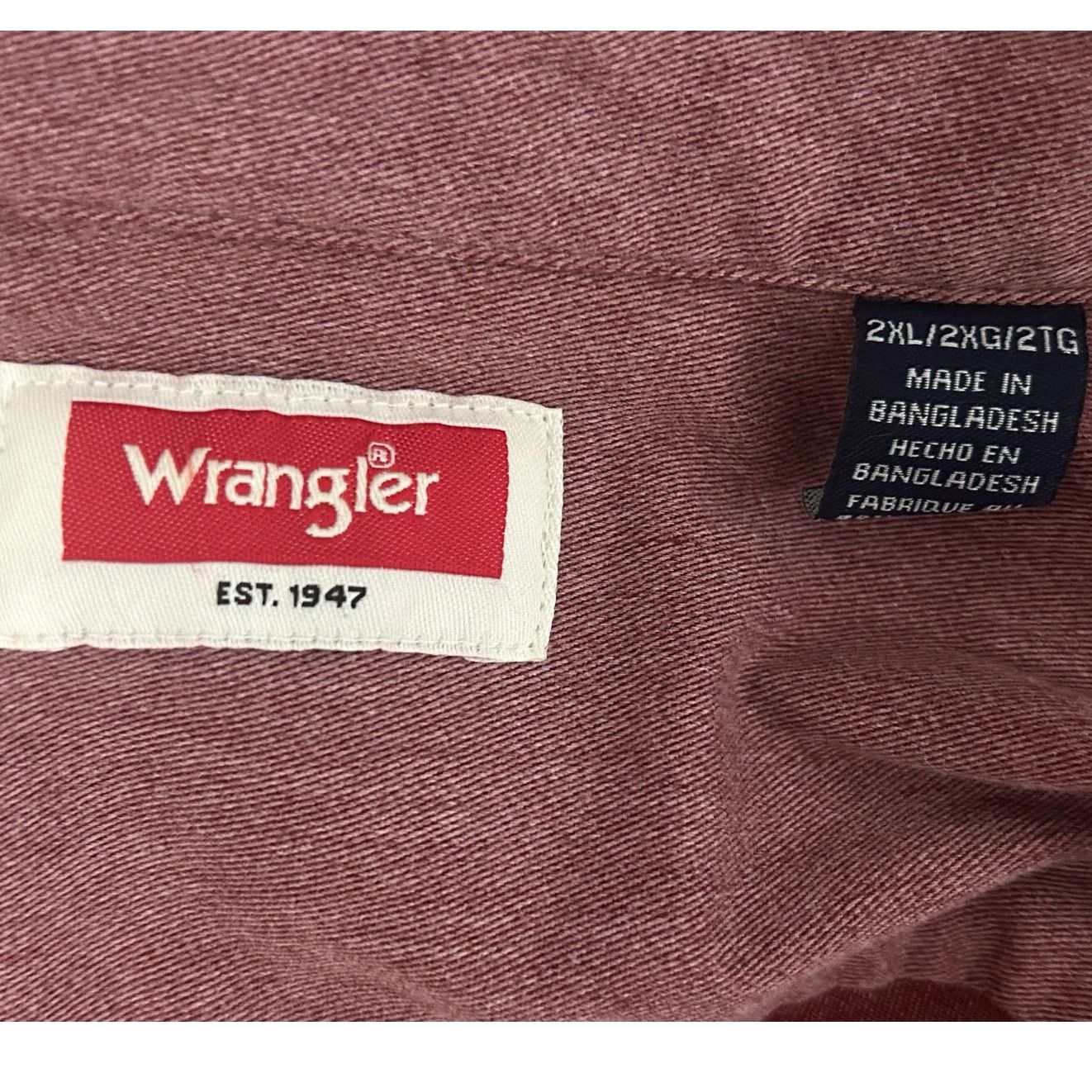 Wrangler Wrangler Mens 2XL Heavyweight Brick Red Work Shirt LS Size US XXL / EU 58 / 5 - 3 Thumbnail