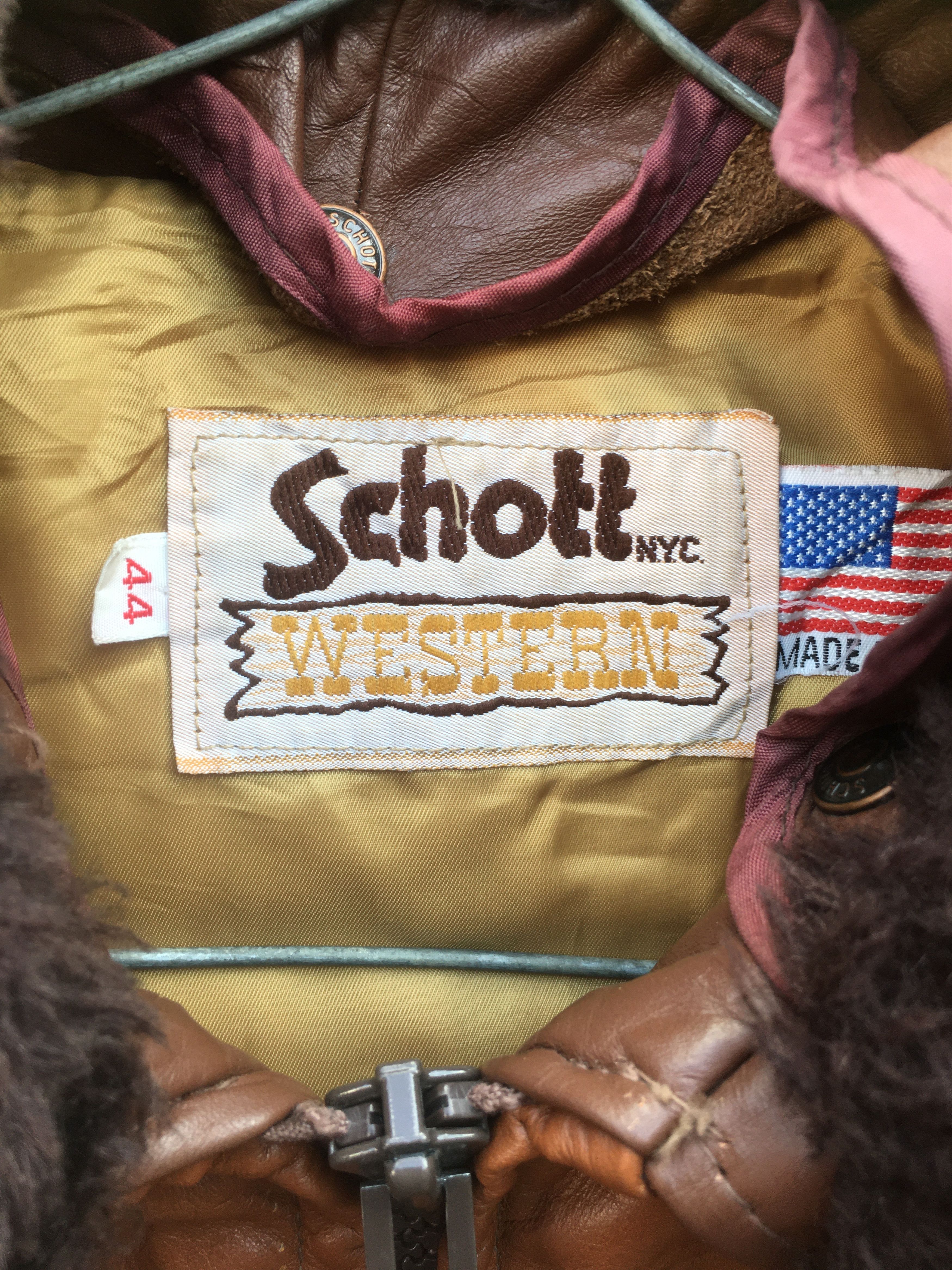 Schott VTG Rare Schott NYC BROWN Bomber leather jacket sz USA 44 Size US L / EU 52-54 / 3 - 4 Thumbnail