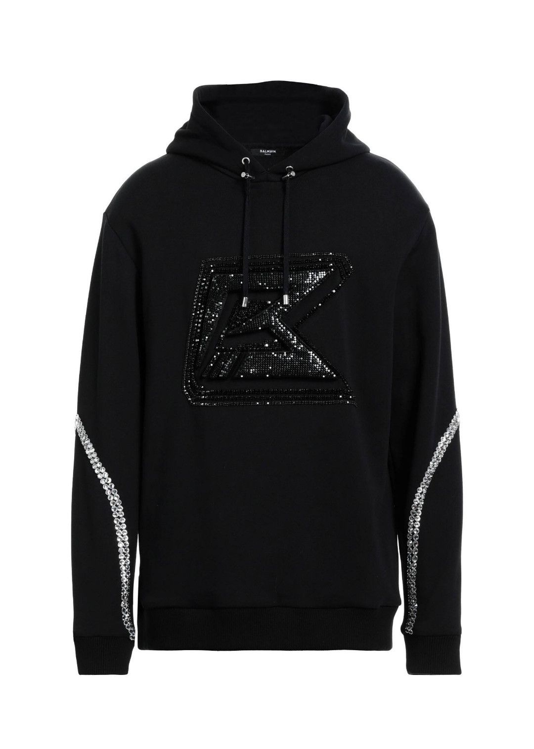 image of Balmain Crystal Embellished Sweatshirt in Black, Men's (Size XL)