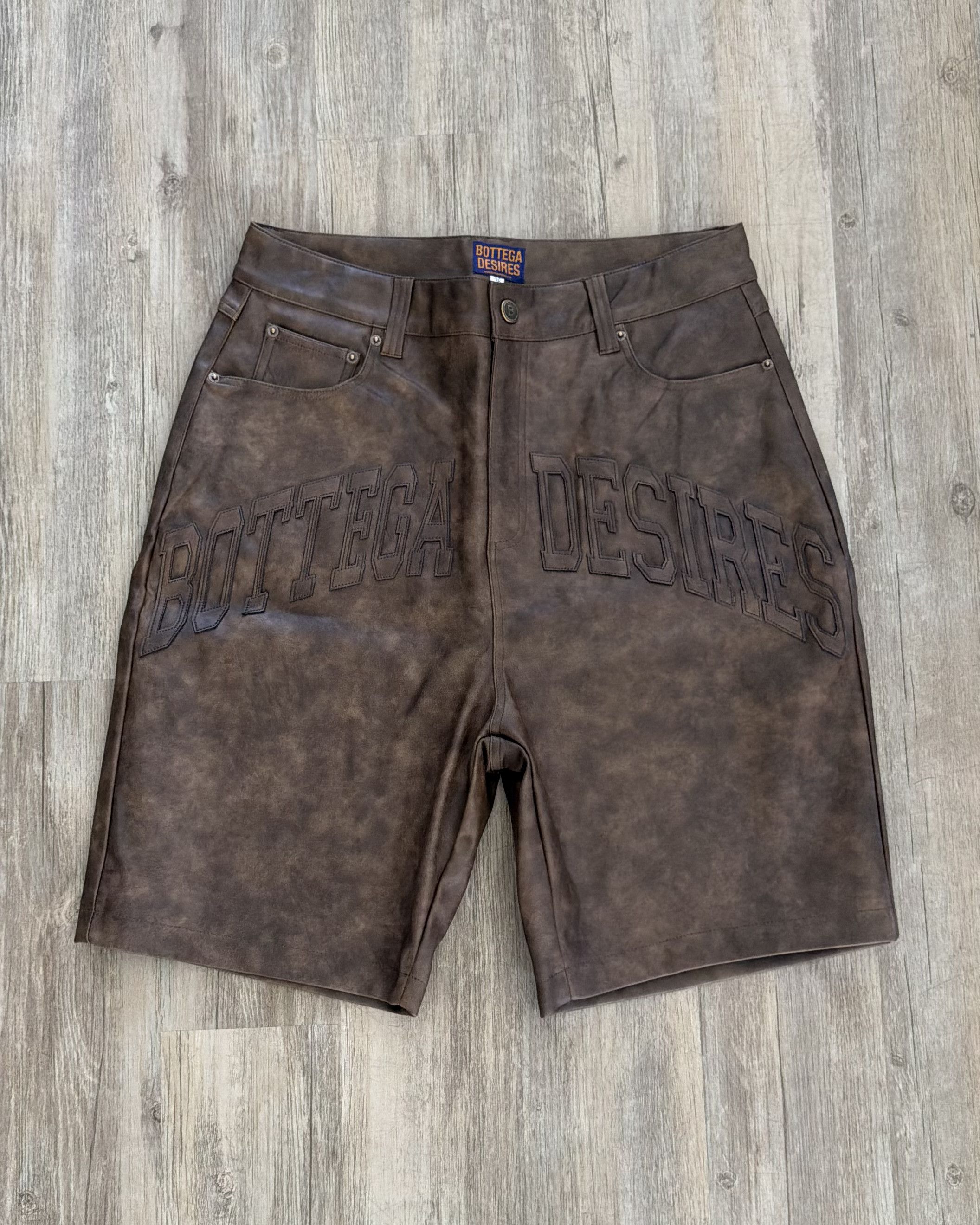 Bottega Desires Leather Shorts