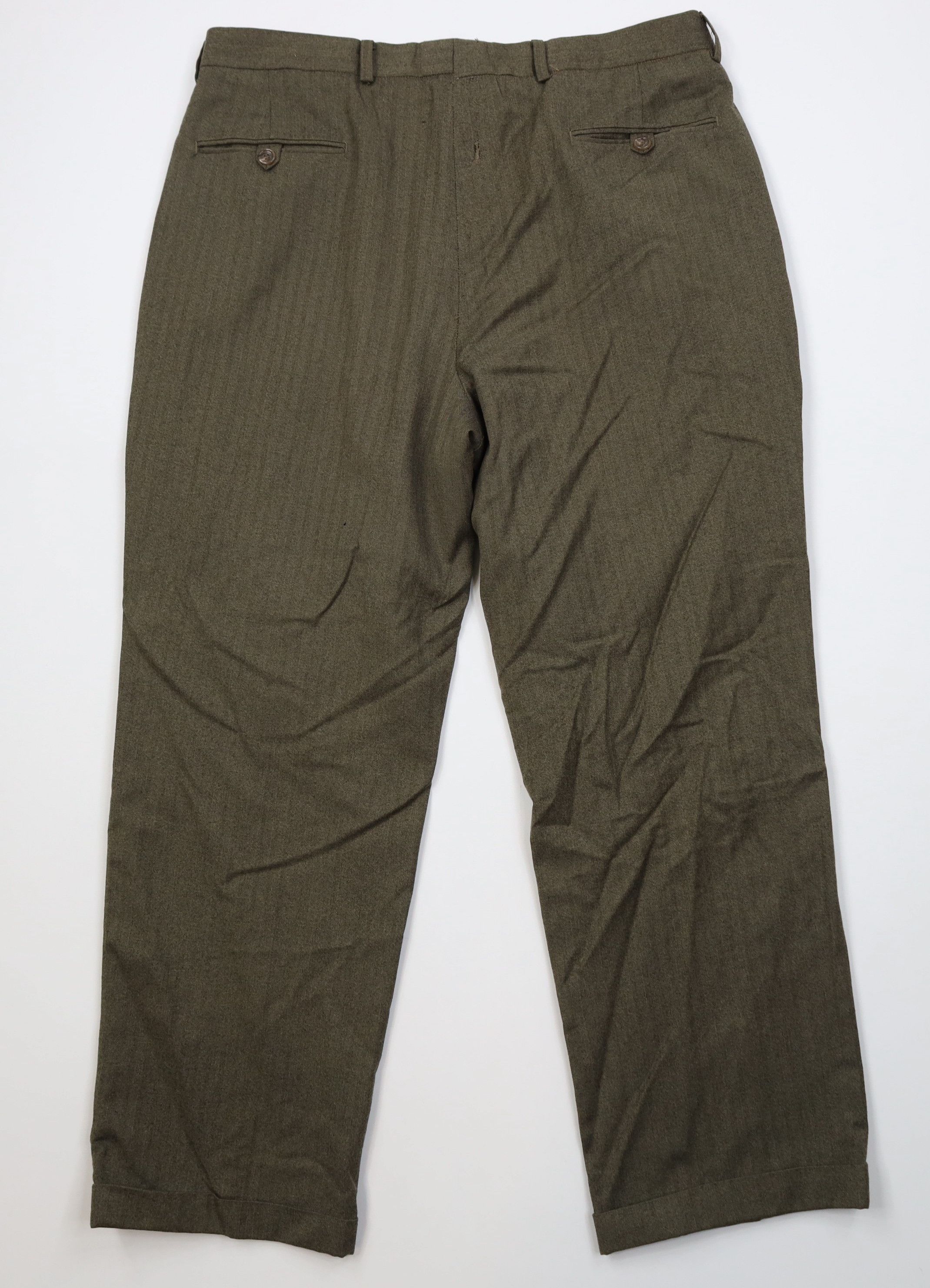 Vintage Vintage 90s Streetwear Wool Herringbone Wide Leg Chino Pants Size US 36 / EU 52 - 10 Thumbnail