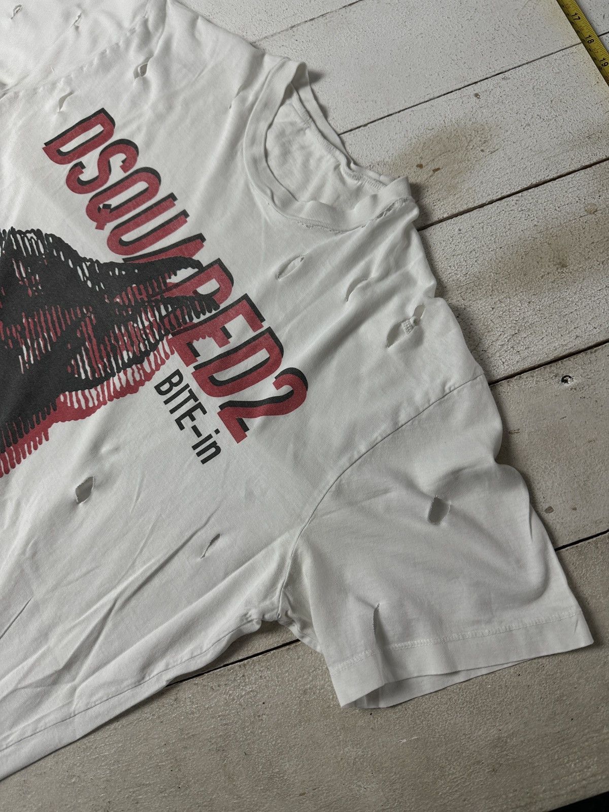 Dsquared2 🚨 Dsquared 2 DISTRESSED BIG LOGO MEN T-SHIRT SHORT SLEEVE Size US XL / EU 56 / 4 - 2 Thumbnail