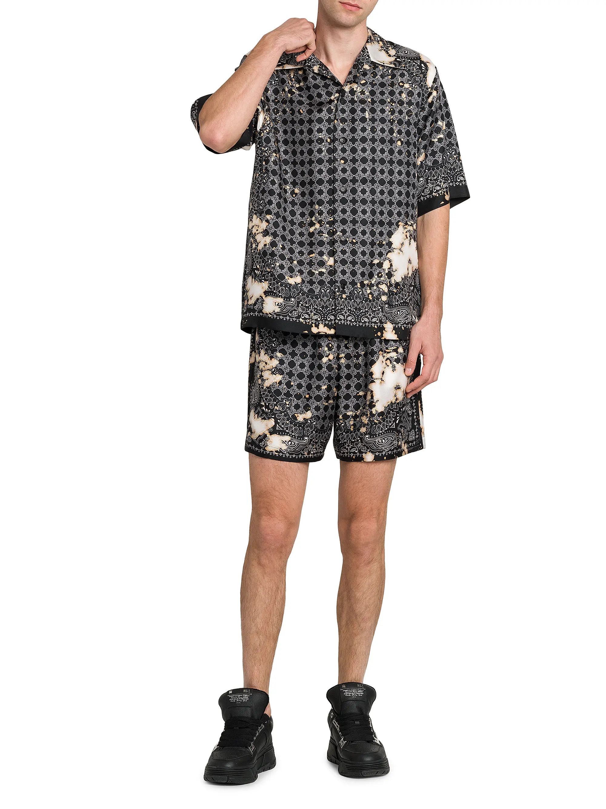 Amiri os11x0226 Bleach Bandana Bowling Shirt in Multicolor Size US S / EU 44-46 / 1 - 2 Thumbnail