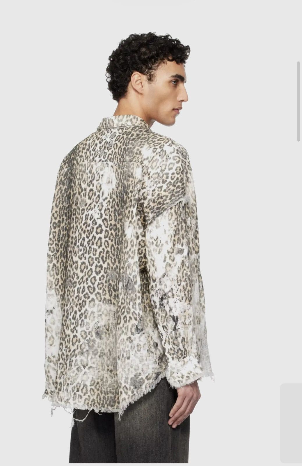 R13 Shredded Seam Drop Neck Shirt Leopard XS Size US XS / EU 42 / 0 - 3 Thumbnail