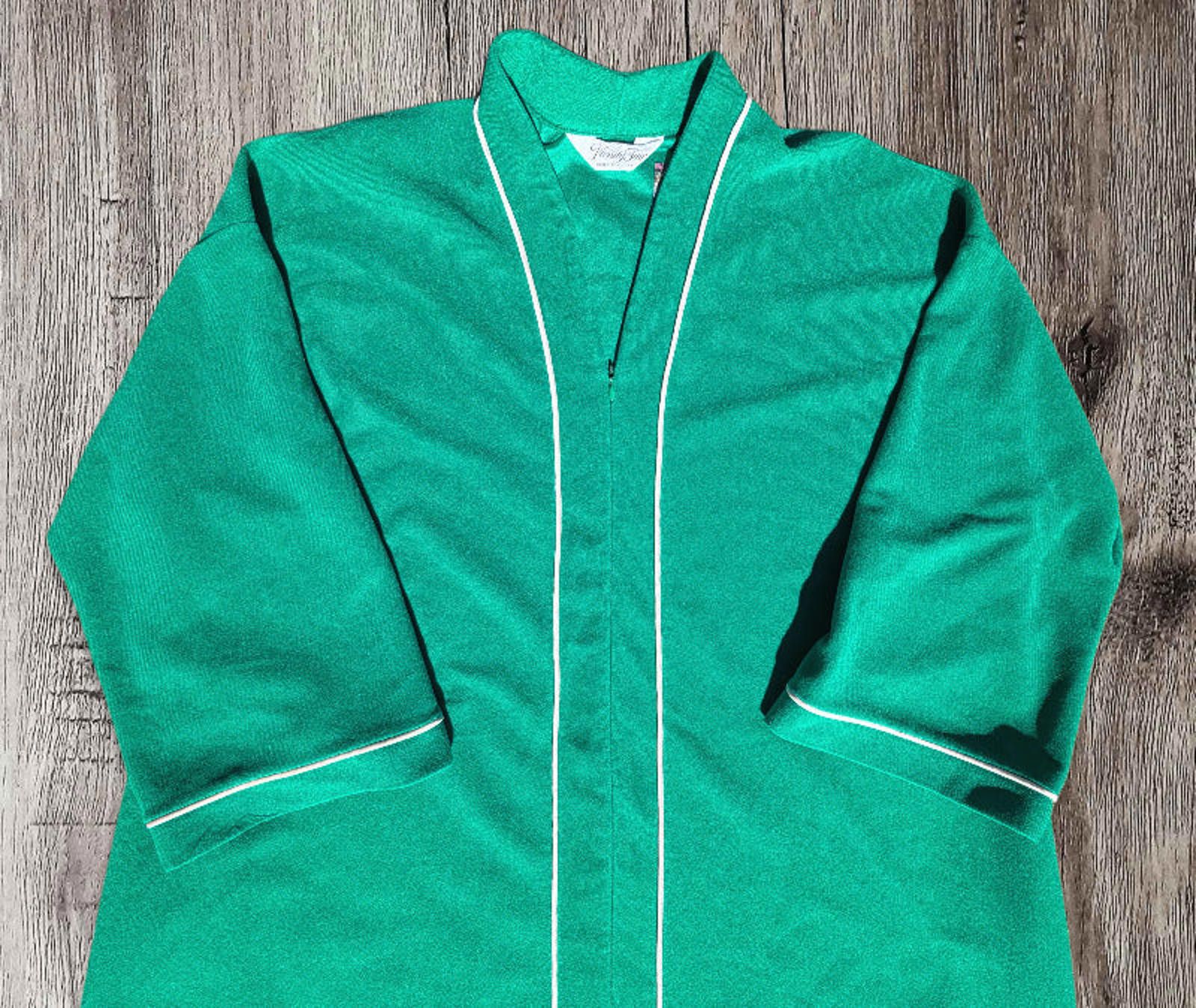 Other Vanity Fair Teal Lounge Robe 1980s Size ONE SIZE - 2 Thumbnail