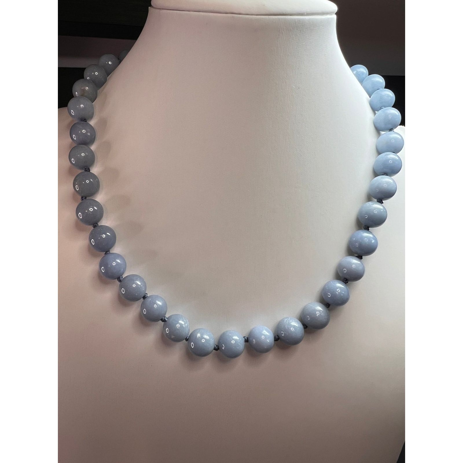 Other NEW Angelite beaded necklace with vermeil yellow gold clasp Size ONE SIZE - 1 Thumbnail