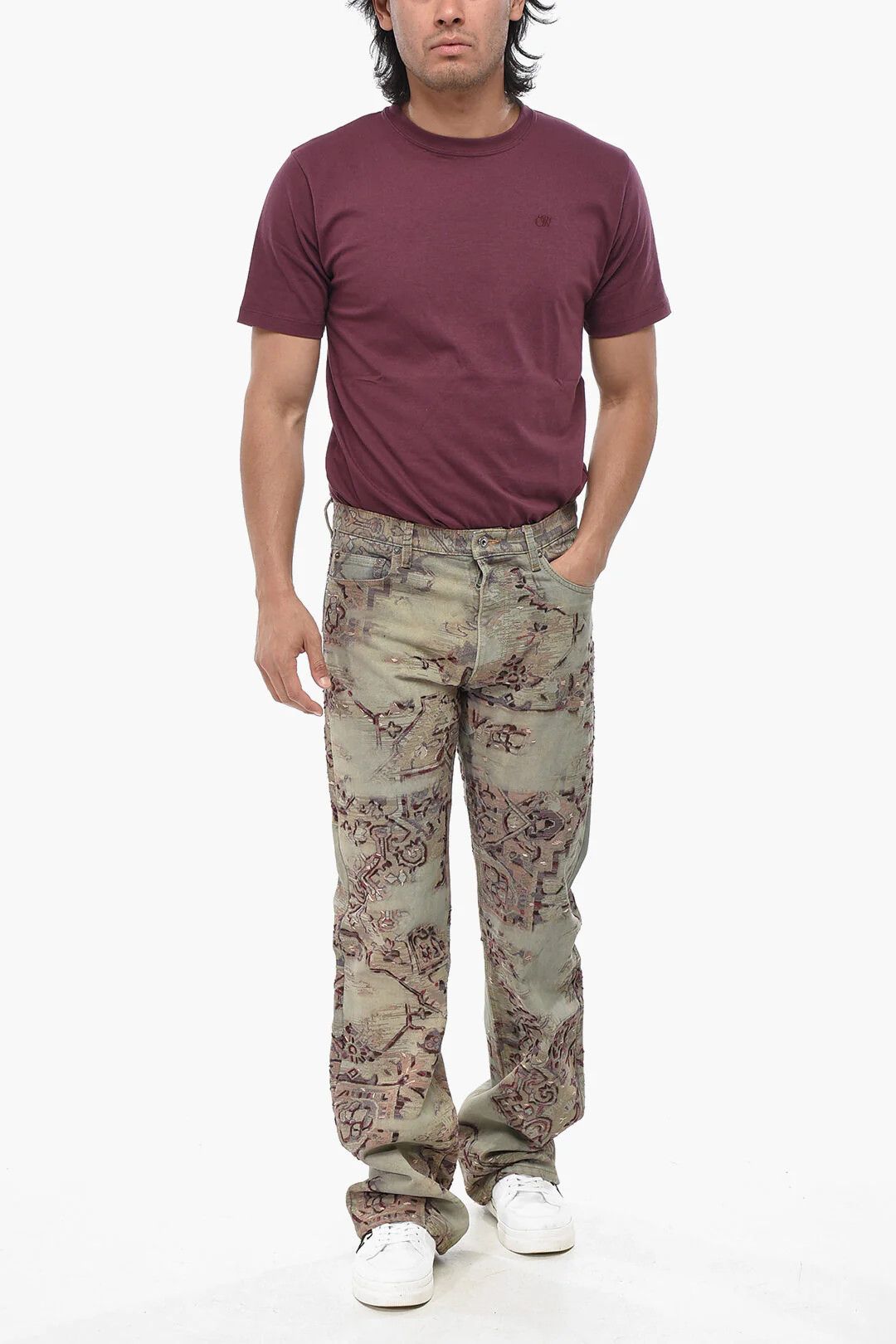 Off-White og1mm0526 Printed Denim Jeans in Multicolor Size US 32 / EU 48 - 4 Thumbnail