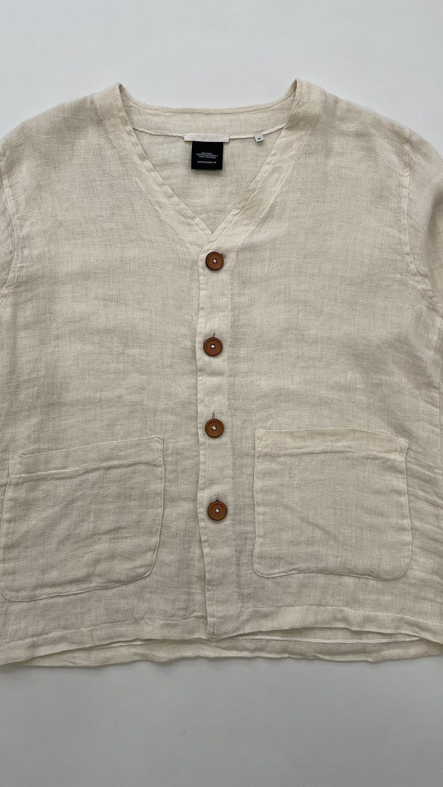 Our Legacy Raw White Rough Sack Linen Cardigan Size US M / EU 48-50 / 2 - 5 Thumbnail
