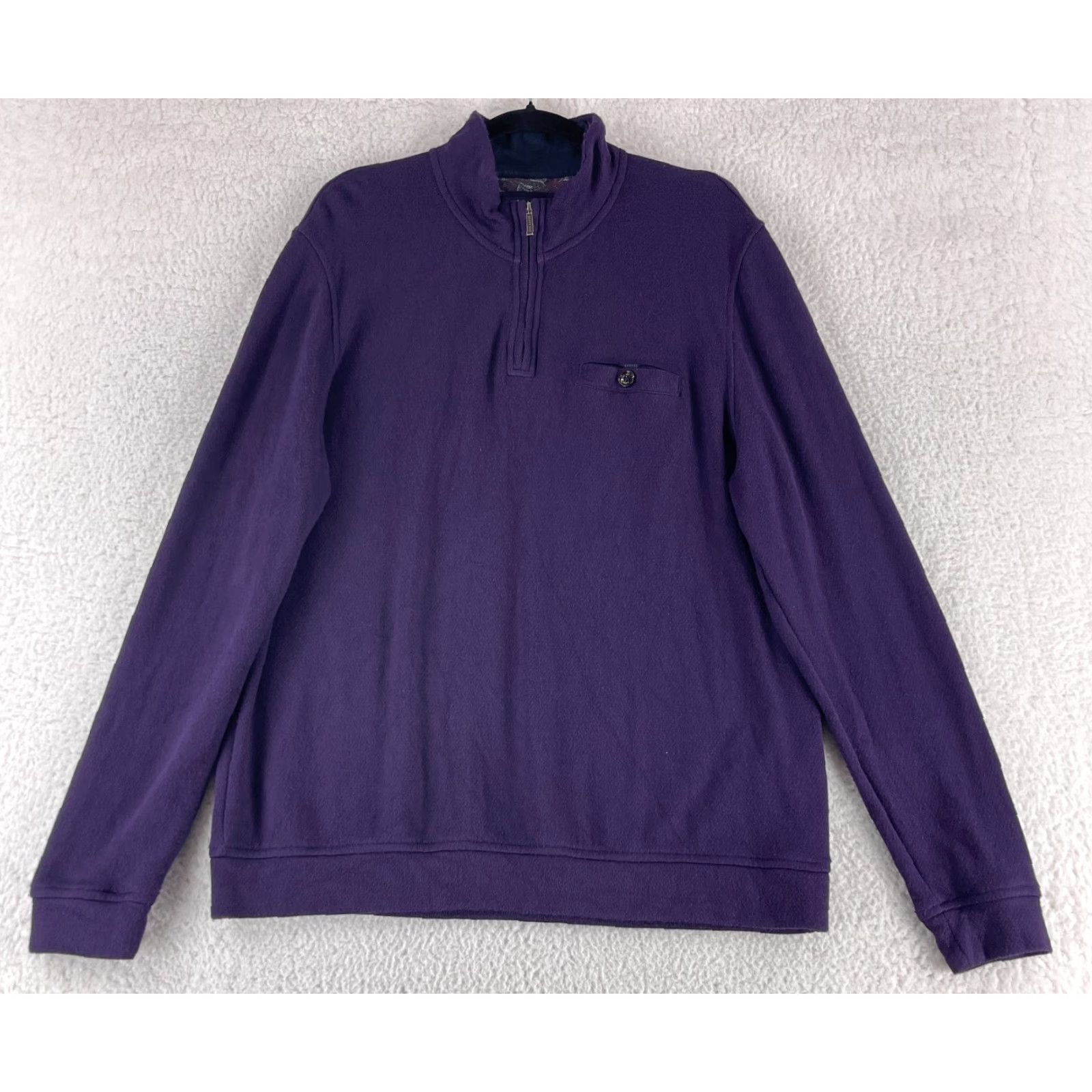 Ted Baker Ted Baker London Purple 1/4 Zip Knit Sweater Mens Long Sleeve Pullover Size 2XL Size US XXL / EU 58 / 5 - 2 Thumbnail