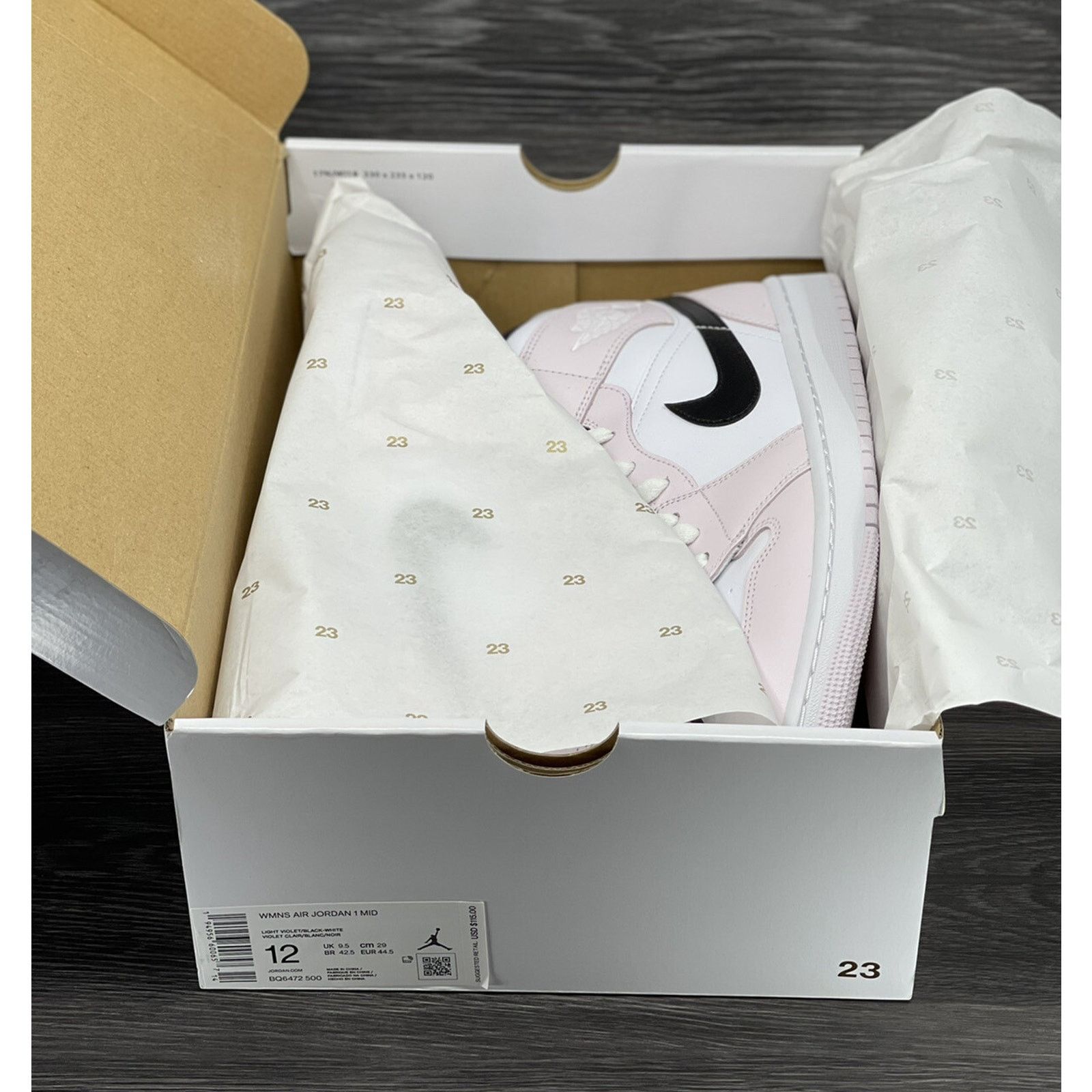 Jordan Brand WMNS Air Jordan 1 Mid, Lt Violet | 12W/10.5M [new] BQ6472500 Size US 12 / IT 42 - 1 Thumbnail