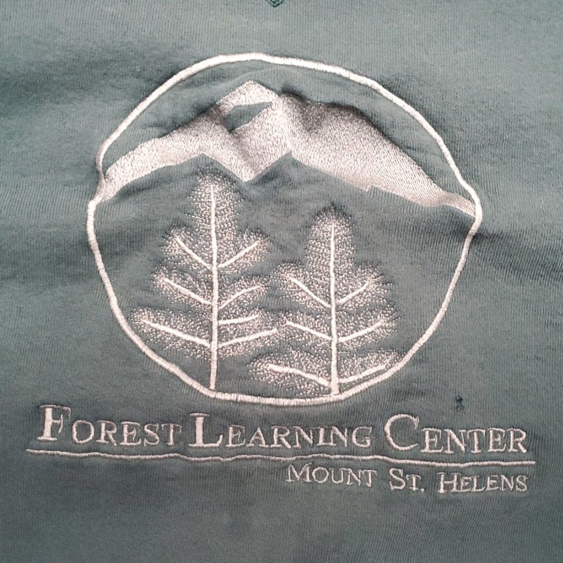 Soffe VINTAGE Mount St Helens Sweatshirt Mens XL Green Soffe Crew Neck Pullover Cotton Polyester Fleece Solid 90s Nature USA Sports Learning Center Mens Size US XL / EU 56 / 4 - 3 Thumbnail