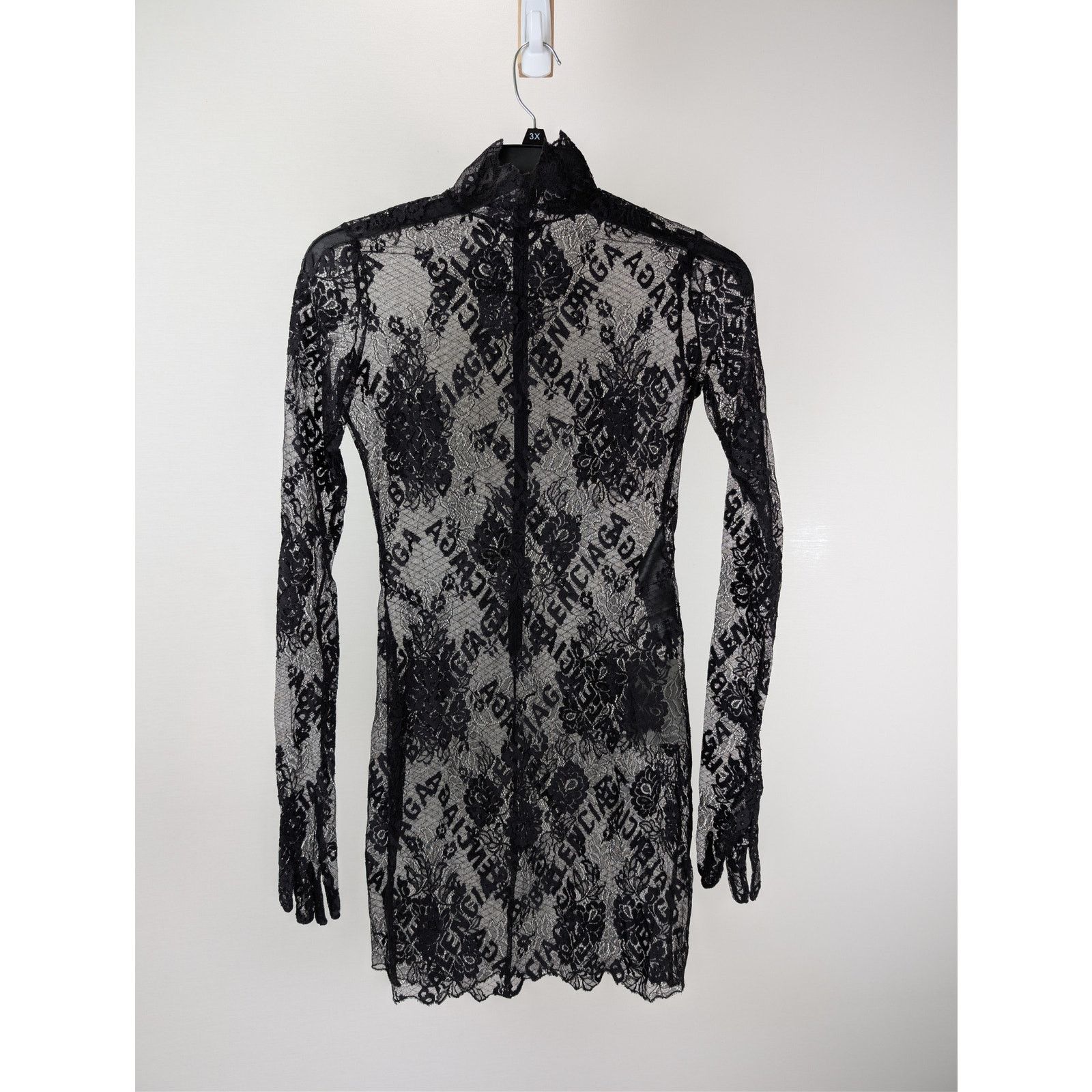 Balenciaga o1rshd1 Glove Dress Stretch Lace in Black Size S / US 4 / IT 40 - 2 Thumbnail