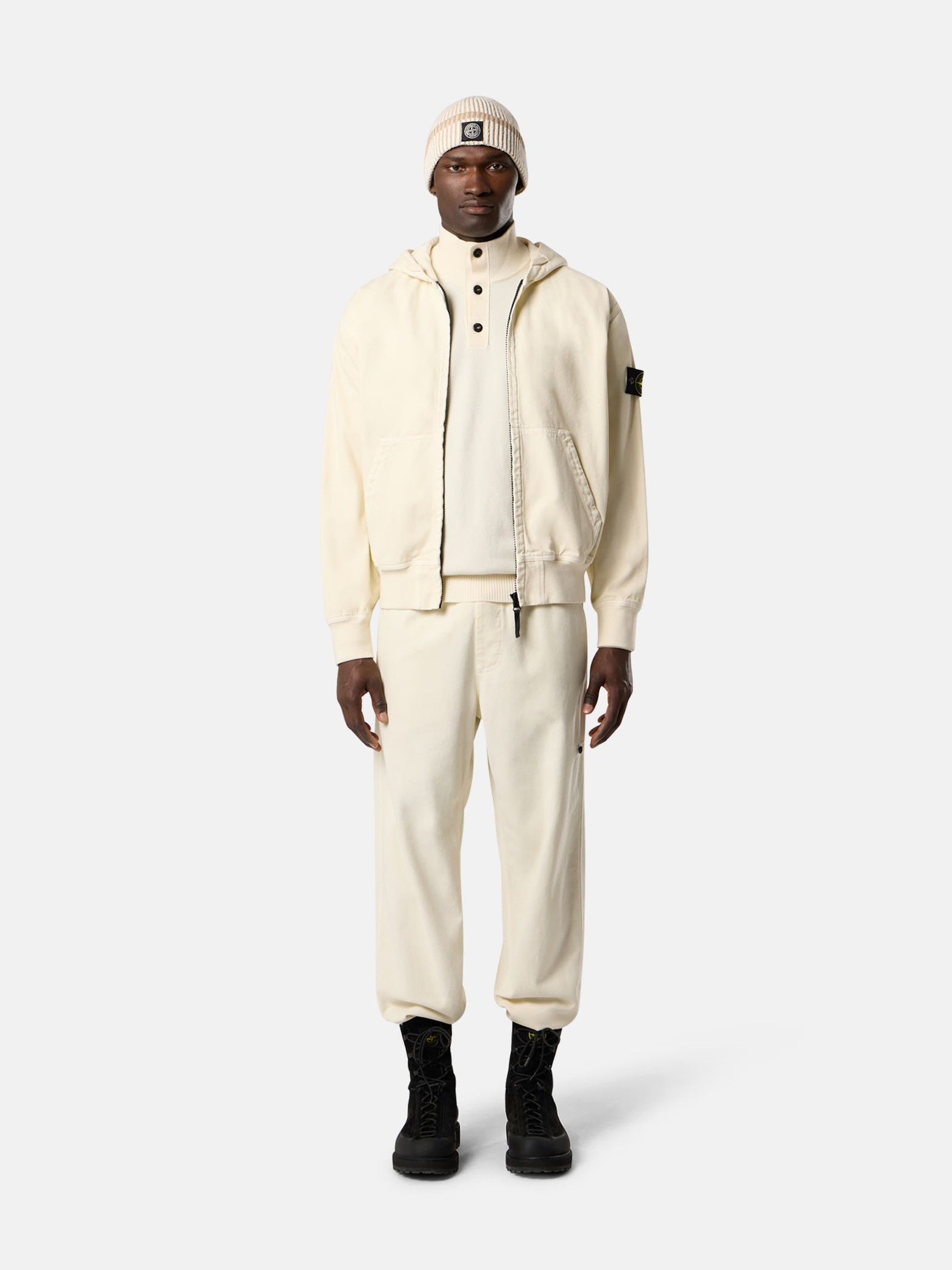 Stone Island ORGANIC PANAMA COTTON 'OLD' EFFECT HOODIE SWEATER Size US M / EU 48-50 / 2 - 12 Thumbnail