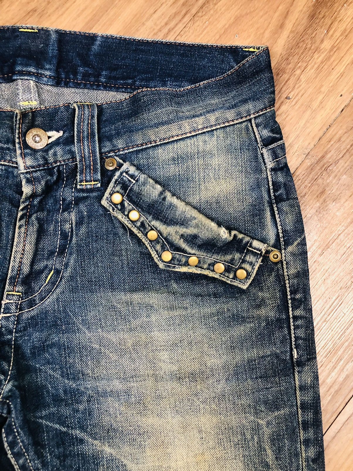 If Six Was Nine Rock Wood Distress Jeans (36) Size US 32 / EU 48 - 6 Thumbnail