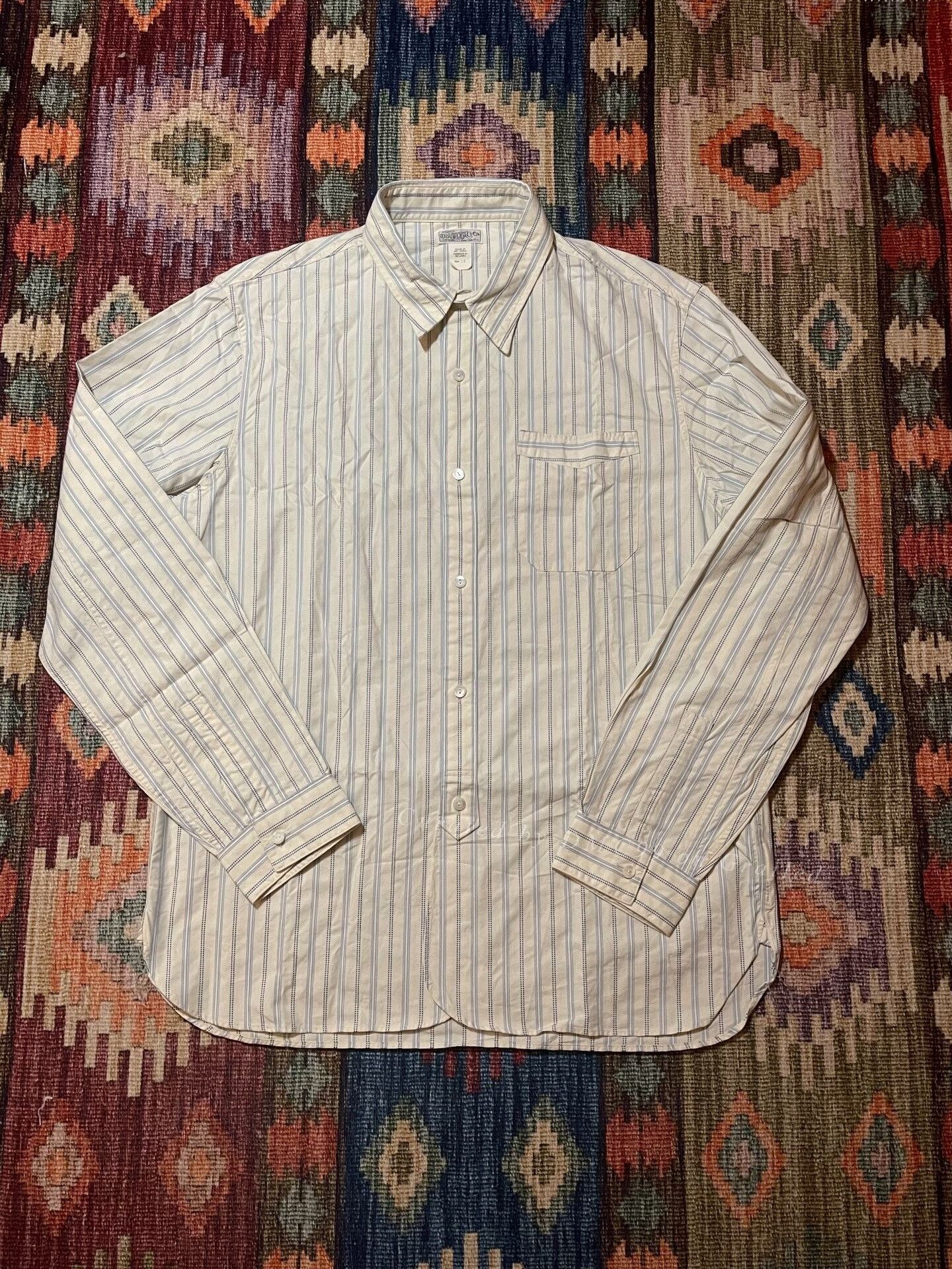 RRL Ralph Lauren RRL Rare Vintage Striped Work Shirt Size US L / EU 52-54 / 3 - 1 Thumbnail