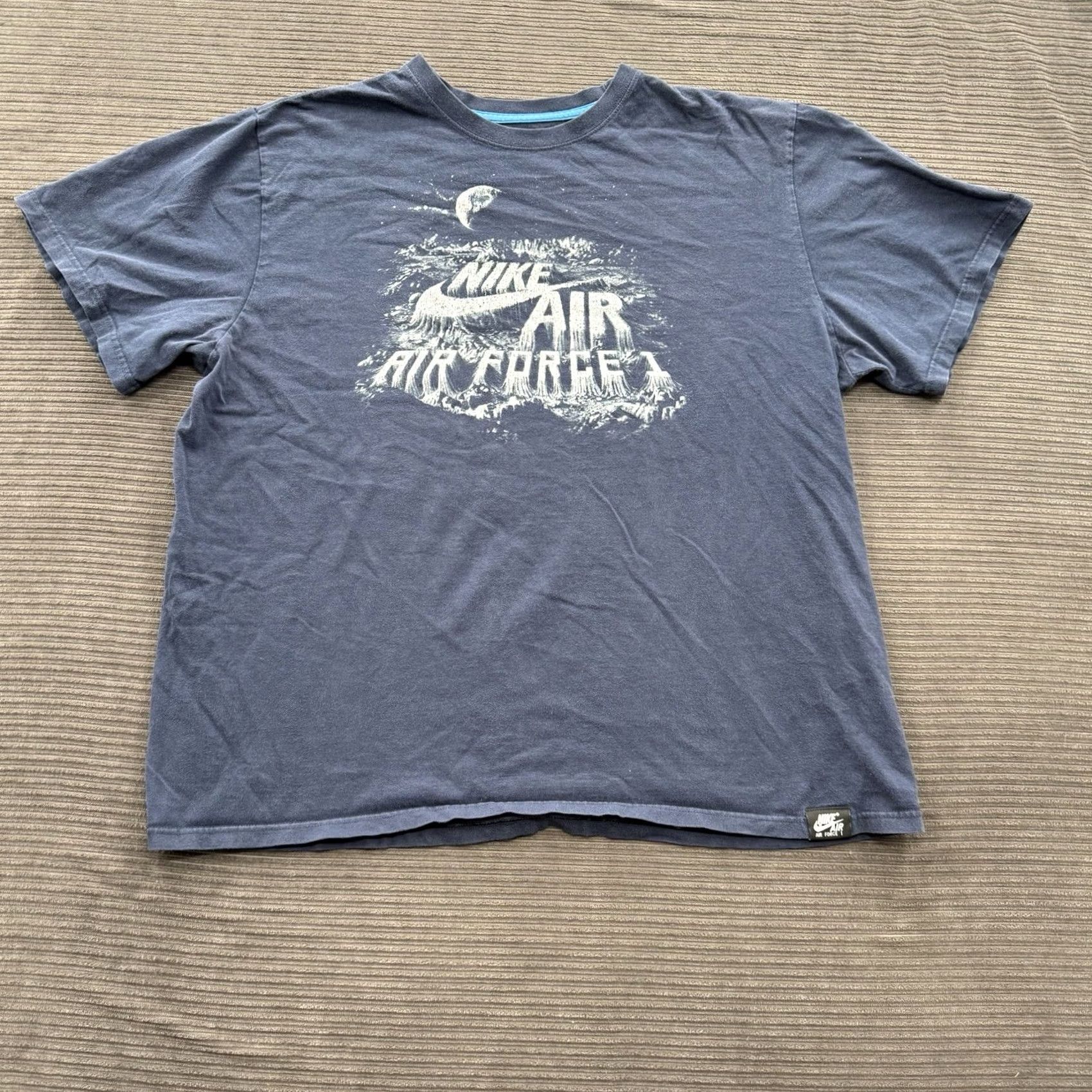 Nike Nike T-Shirt Men 2XL Blue Cotton Short Sleeve Air Force 1 Spell Out Graphic Size US XXL / EU 58 / 5 - 2 Thumbnail