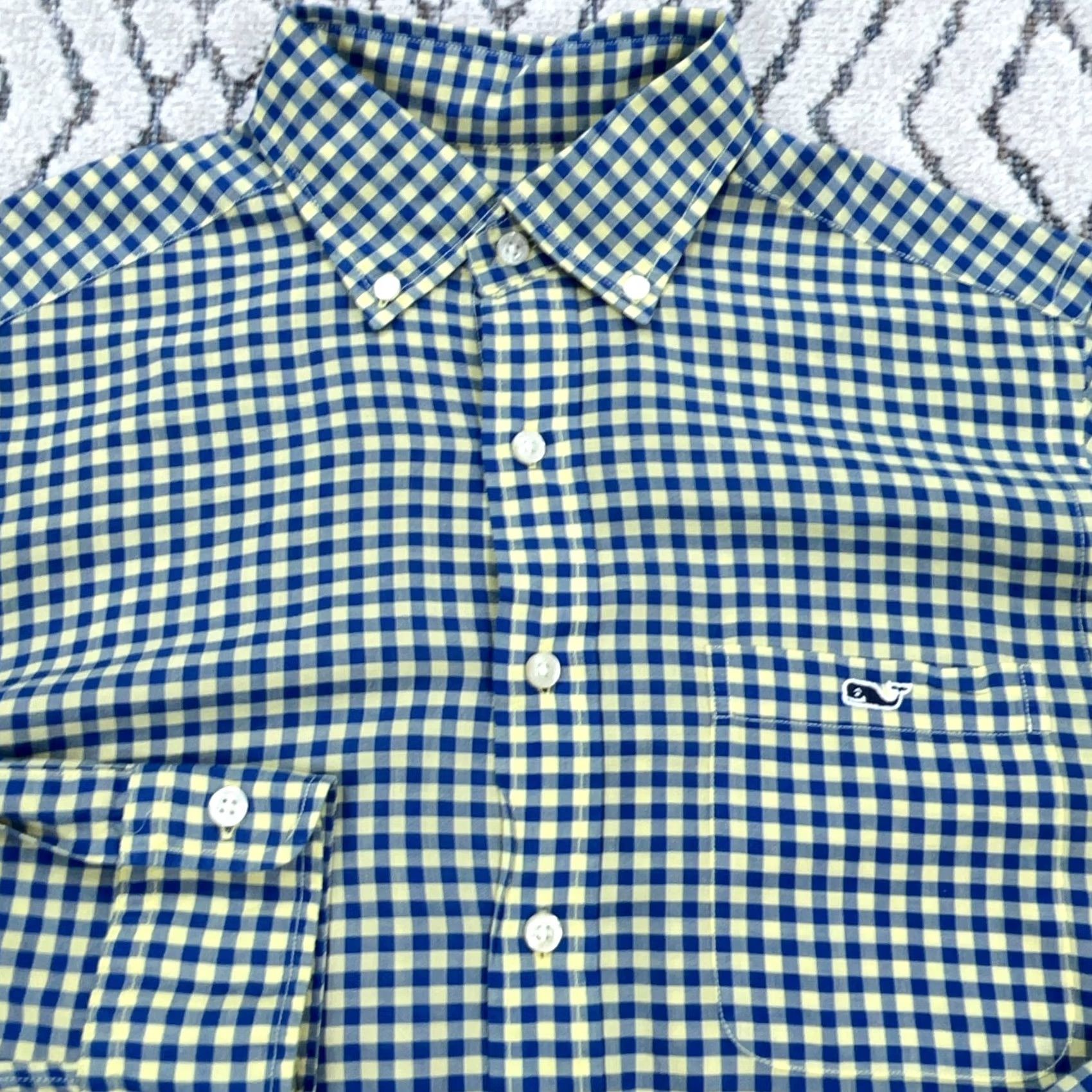 Vineyard Vines Vineyard Vines Shirt Men Small Tucker Gingham Slim Fit Button Up Blue Yellow Size US S / EU 44-46 / 1 - 5 Thumbnail