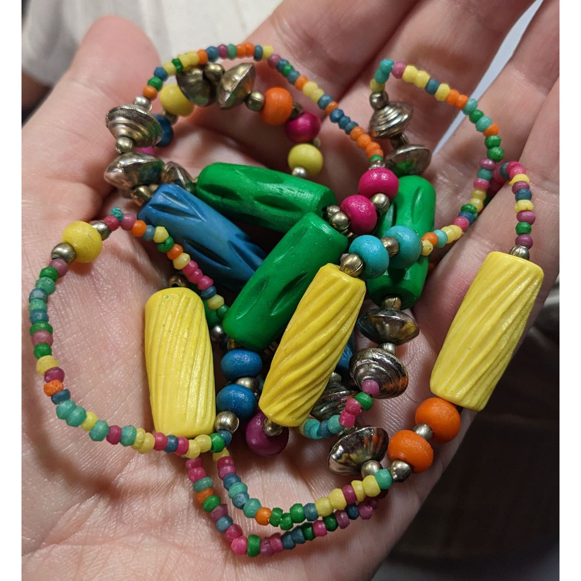 Other Vintage Retro Rainbow Handmade Beaded Necklace Size ONE SIZE - 5 Thumbnail