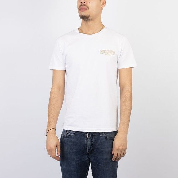 Moschino o1y0225 Logo Crewneck T-Shirt in White Size US L / EU 52-54 / 3 - 2 Thumbnail