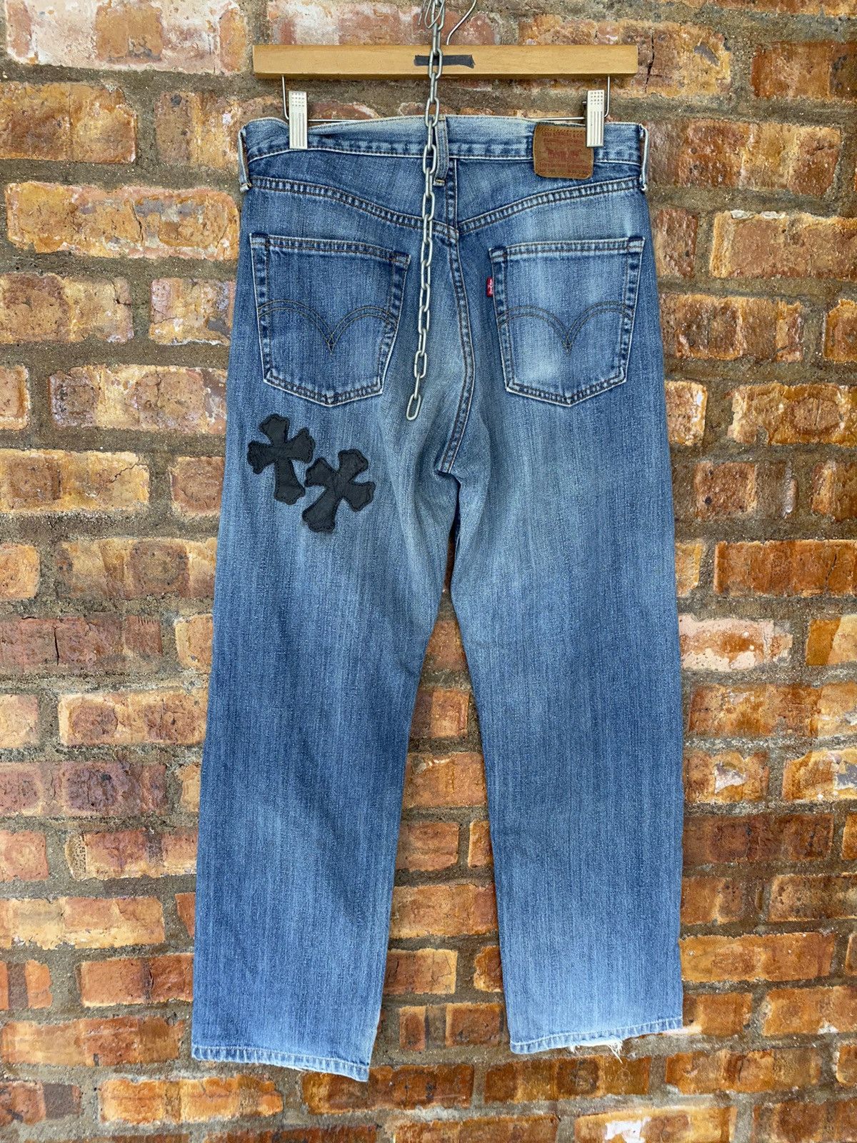 Japanese Brand Vtg Levis Distressed Cross Custom/Rebuild in Japan Size US 29 - 12 Thumbnail