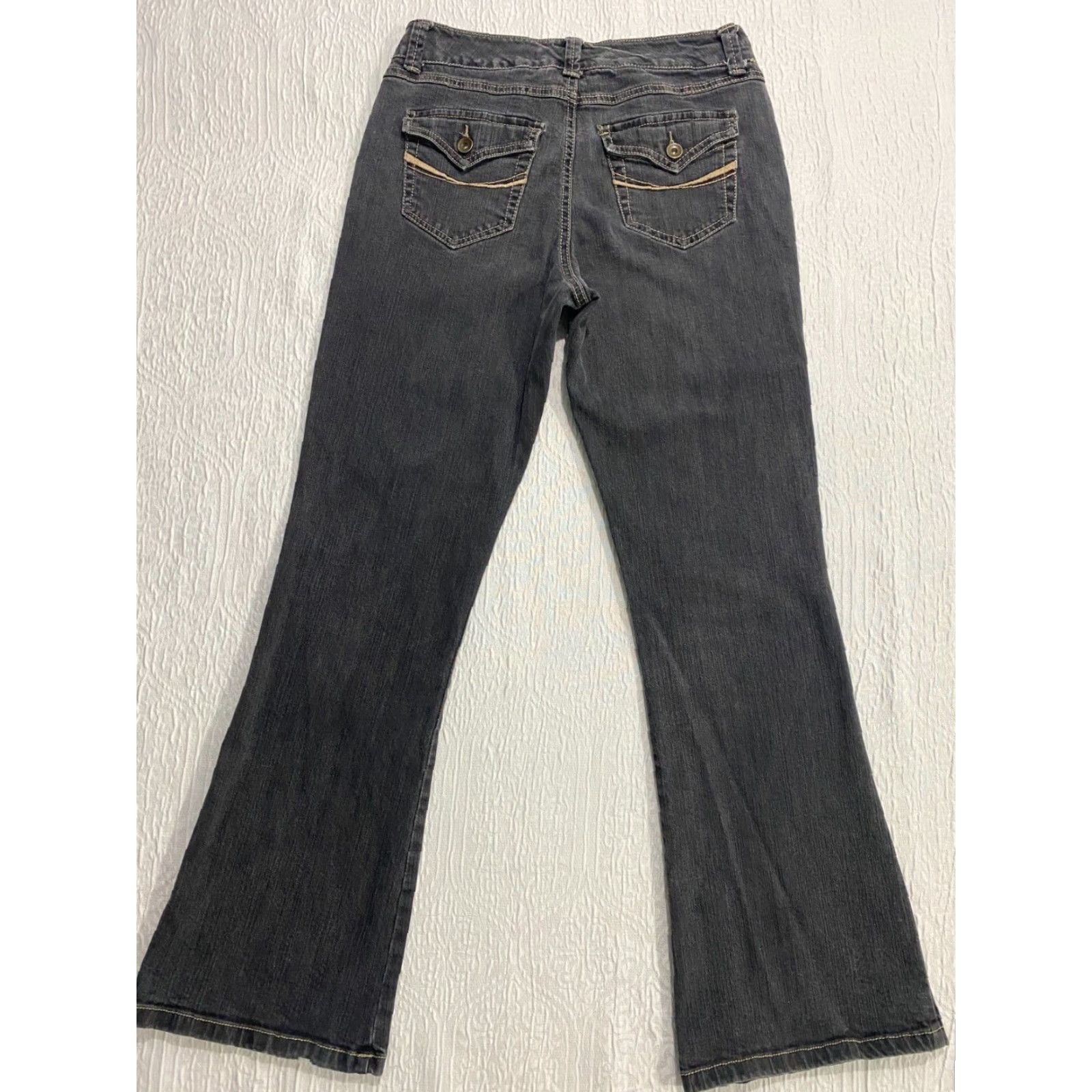 Vintage Code Bleu Jeans Womens Size 8 Black Denim Boot Cut Flare Flap Pockets Size 30" / US 8 / IT 44 - 2 Thumbnail