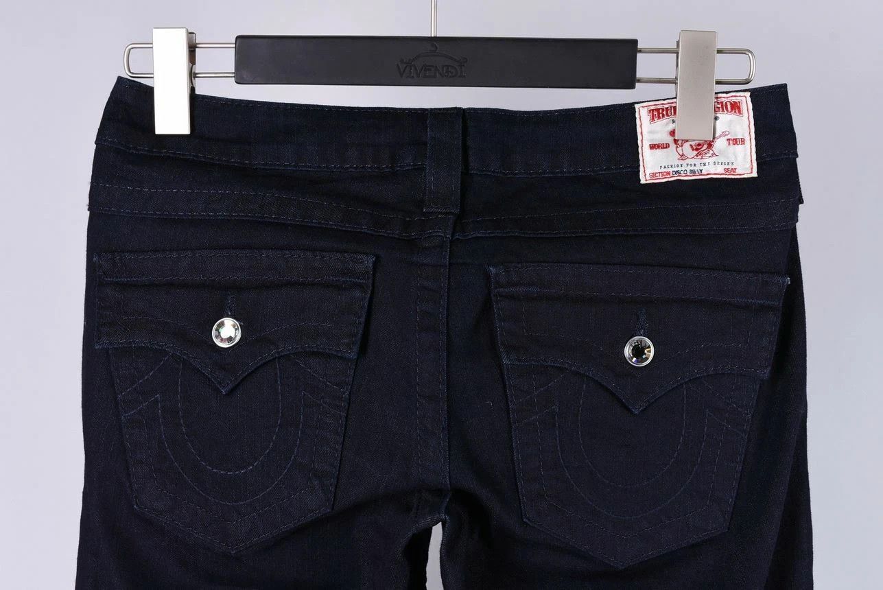 True Religion Women's True Religion Disco Billy Rhinestone Dark Blue Jeans Size 30" / US 8 / IT 44 - 5 Thumbnail