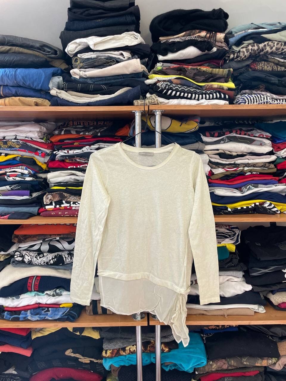 Allsaints AllSaints Avant Garde Long Sleeve Tee T-shirt Abstract Style Size S / US 4 / IT 40 - 1 Thumbnail