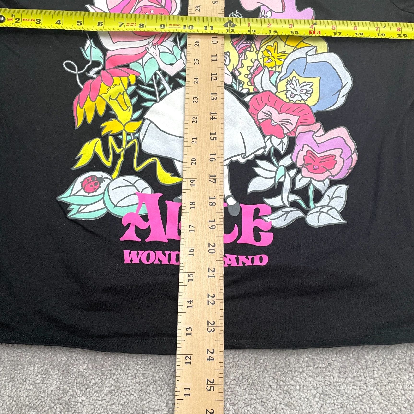 Disney Disney Alice In Wonderland Graphic T-Shirt Womens XL Black Crew Neck Casual Tee Size XL / US 12-14 / IT 48-50 - 6 Thumbnail