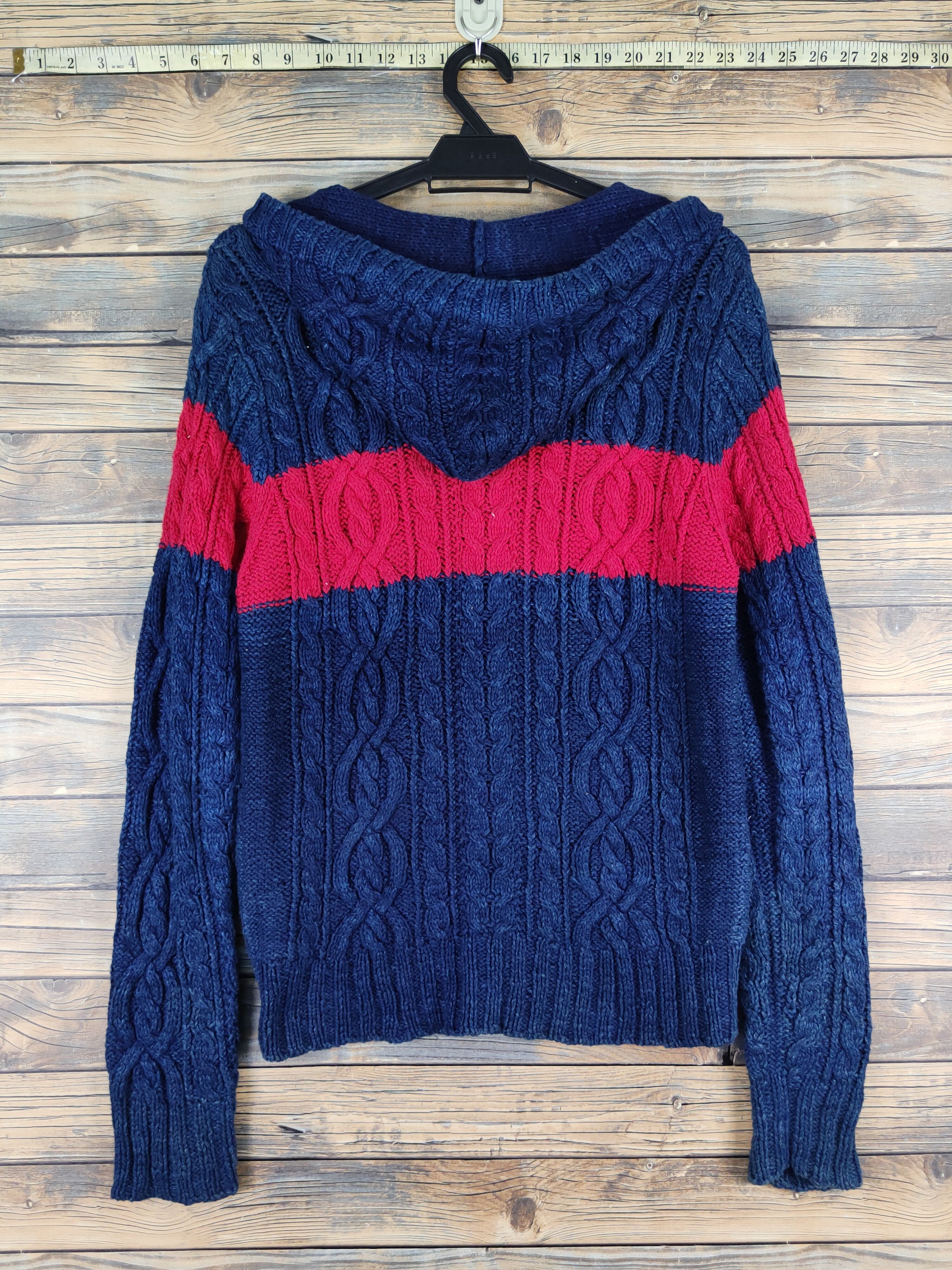 Hysteric Glamour DL Hysteric Red Hoodie cable Knitwear Sweatshirts #W1153 Size US M / EU 48-50 / 2 - 8 Thumbnail