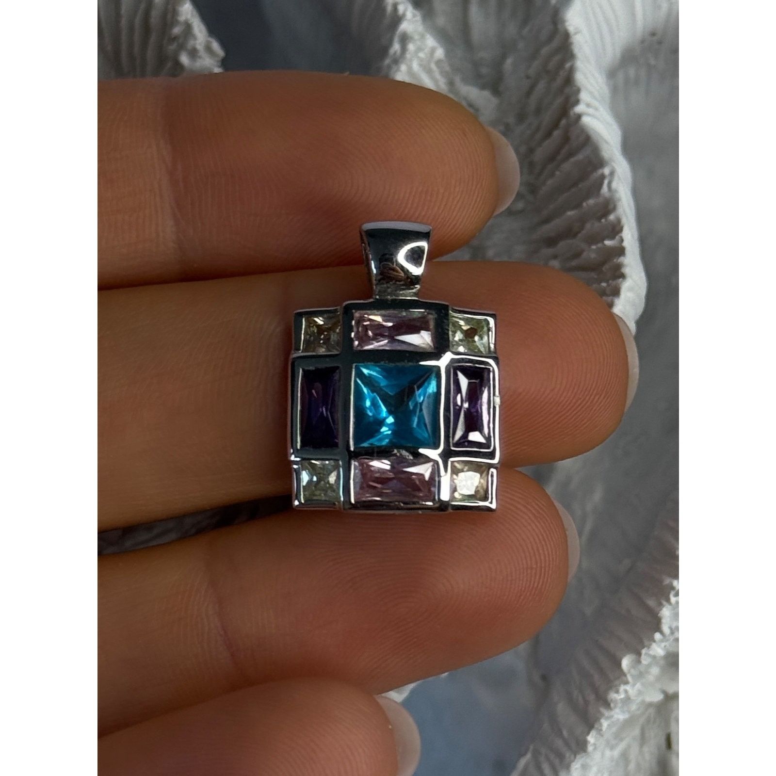 Jewelry FAS 925 STERLING SILVER MULTI COLOR TOURMALINE PENDANT Size ONE SIZE - 7 Thumbnail