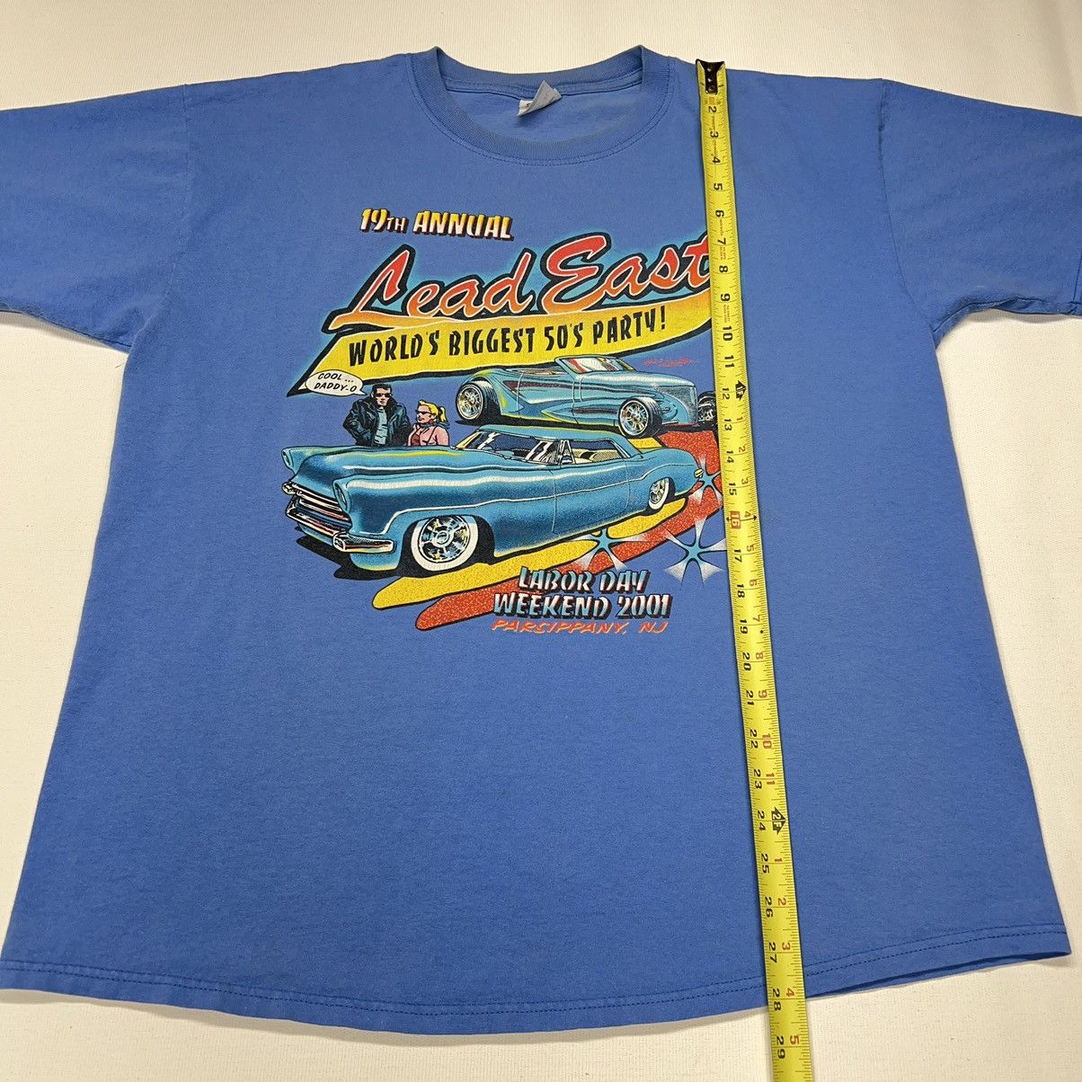 Anvil × Vintage VTG Car Tee Anvil Shirt Blue Hot Rod Classic Custom Graphic Size US XL / EU 56 / 4 - 16 Thumbnail