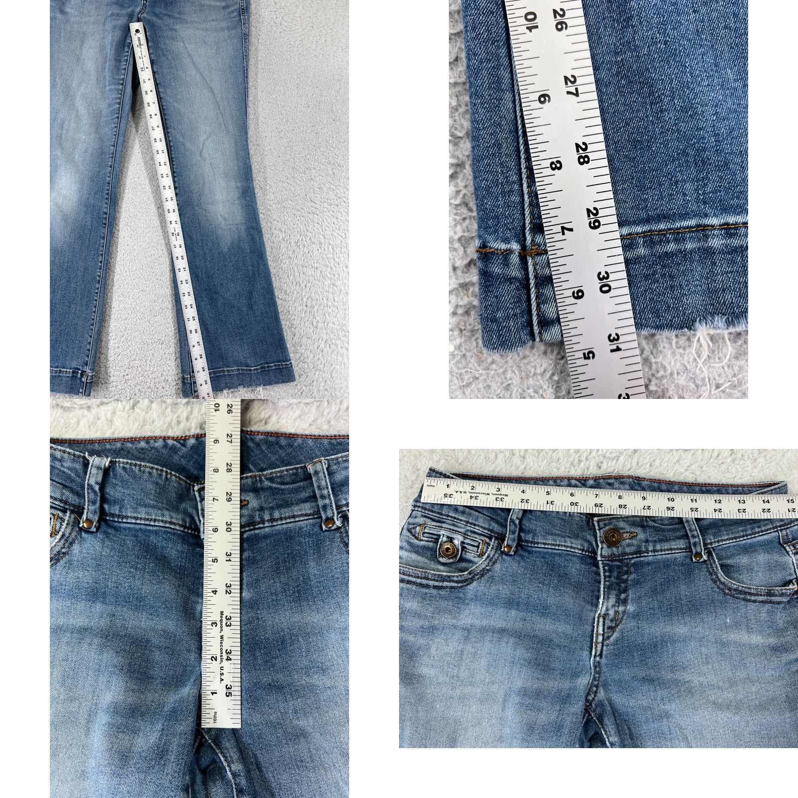 Eddie Bauer Eddie Bauer Jeans Womens 4 Blue Denim Flared Low Rise Stretch 29x31 Cotton Blend Pants Size 27" / US 4 / IT 40 - 8 Thumbnail