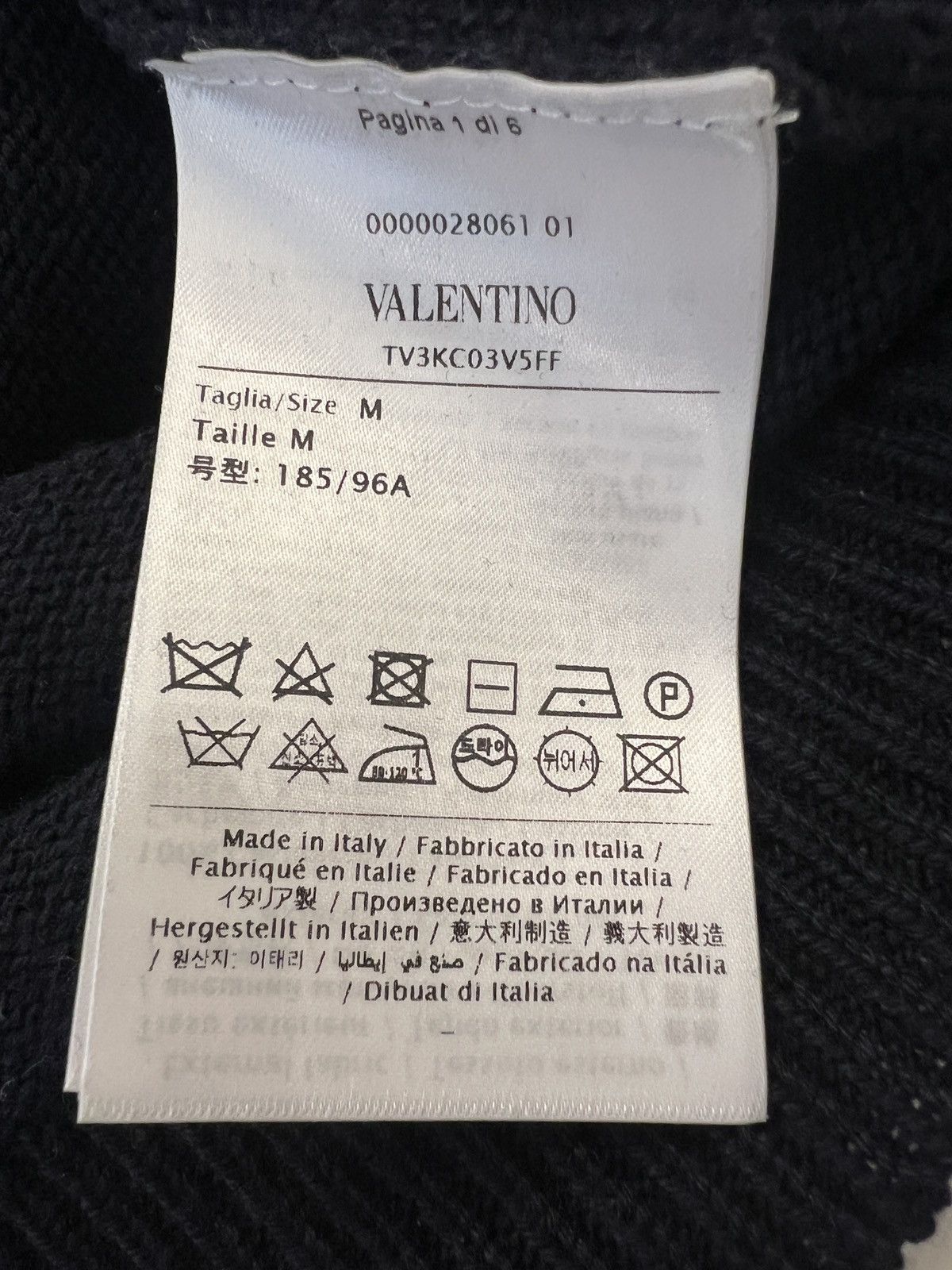 Valentino Valentino Black VLOGO Cashmere Sweater Size US M / EU 48-50 / 2 - 5 Thumbnail