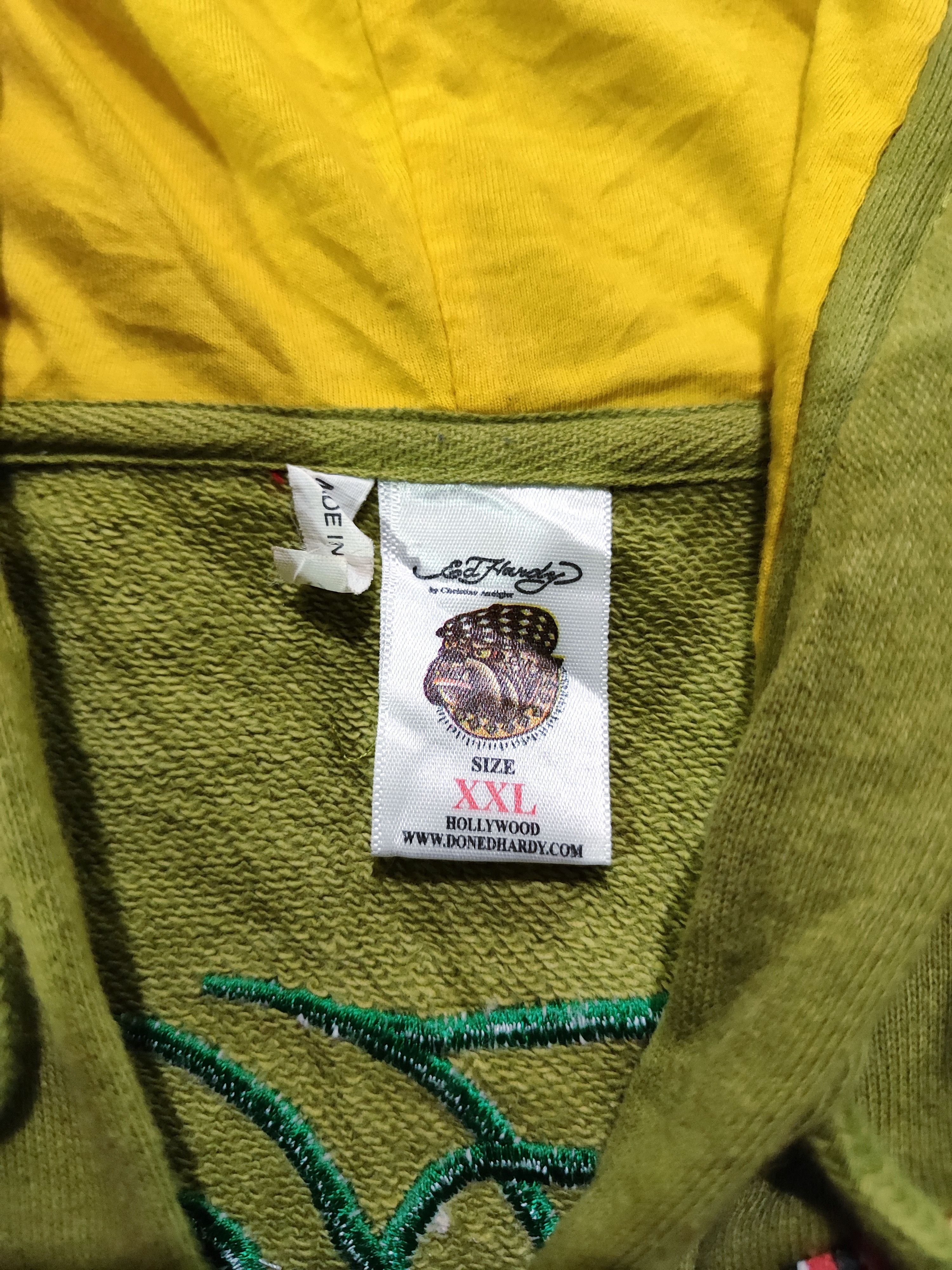 Ed Hardy Y2K Ed Hardy By Christian Audigier Green ZipUp Hoodie Size US XXL / EU 58 / 5 - 13 Thumbnail