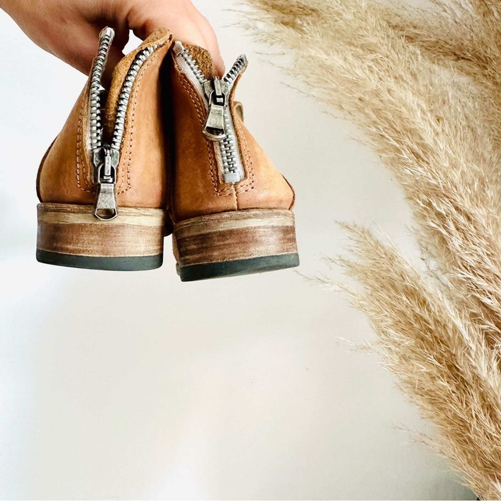 FP FREE PEOPLE Brown Tan Lost Valley Ankle Booties Boots