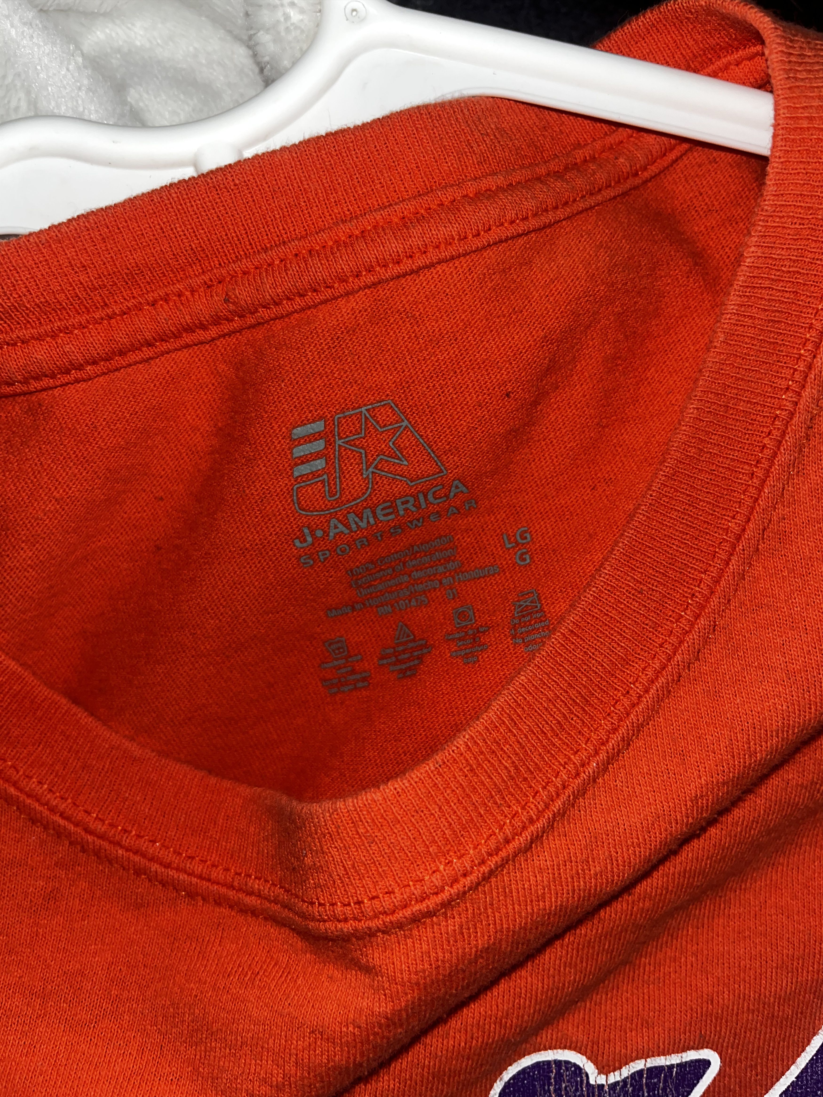 J. America Vintage Clemson Tigers Script Paw Logo Tee (Orange) Size US L / EU 52-54 / 3 - 4 Thumbnail