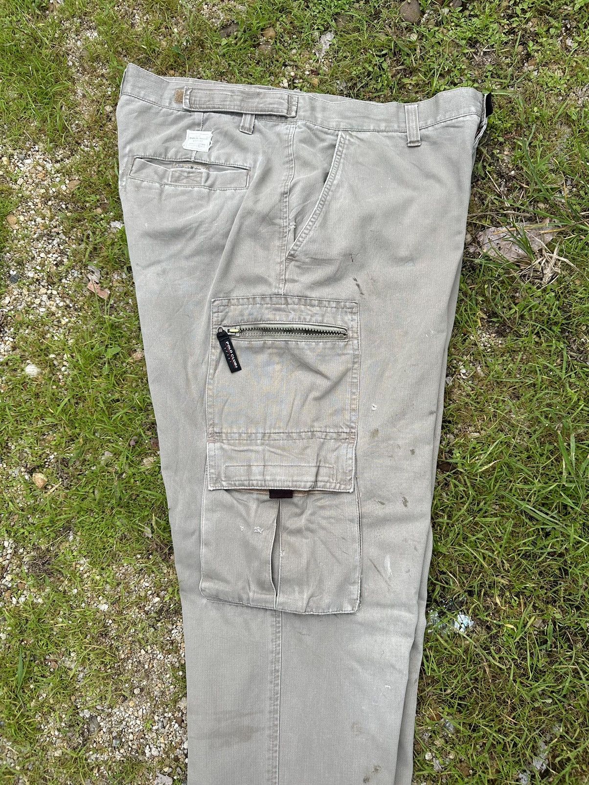 5351 POUR LES HOMMES BAGGY POLO CLUB TROUSERS RIPSTOP MULTIPOCKET DIRTY PANTS Size US 33 - 15 Thumbnail
