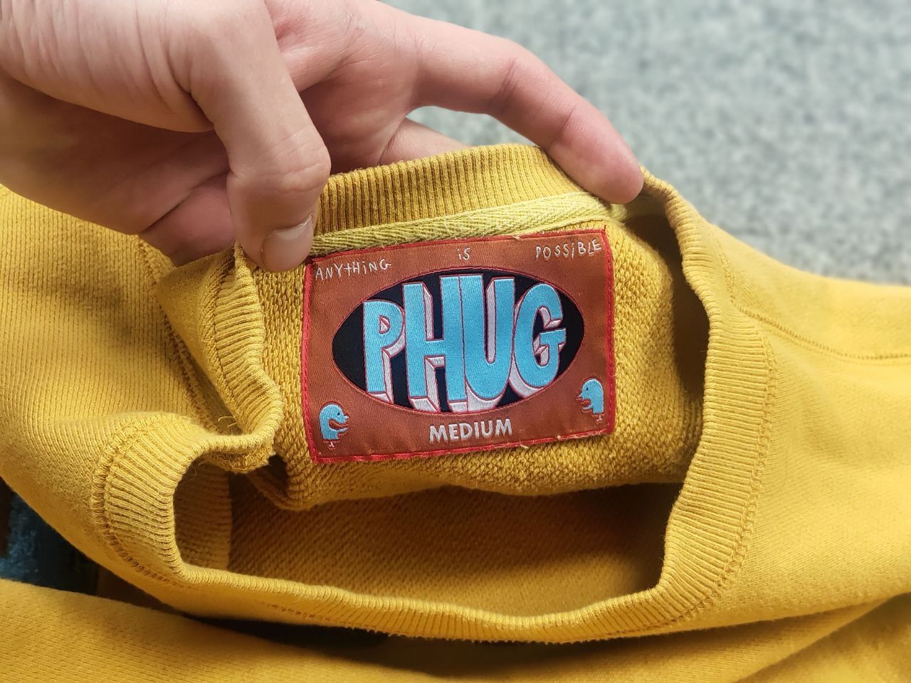 Vintage PHUG Yellow Embroidered volumetric logo PHUGGERS Sweatshirt Size US M / EU 48-50 / 2 - 16 Thumbnail