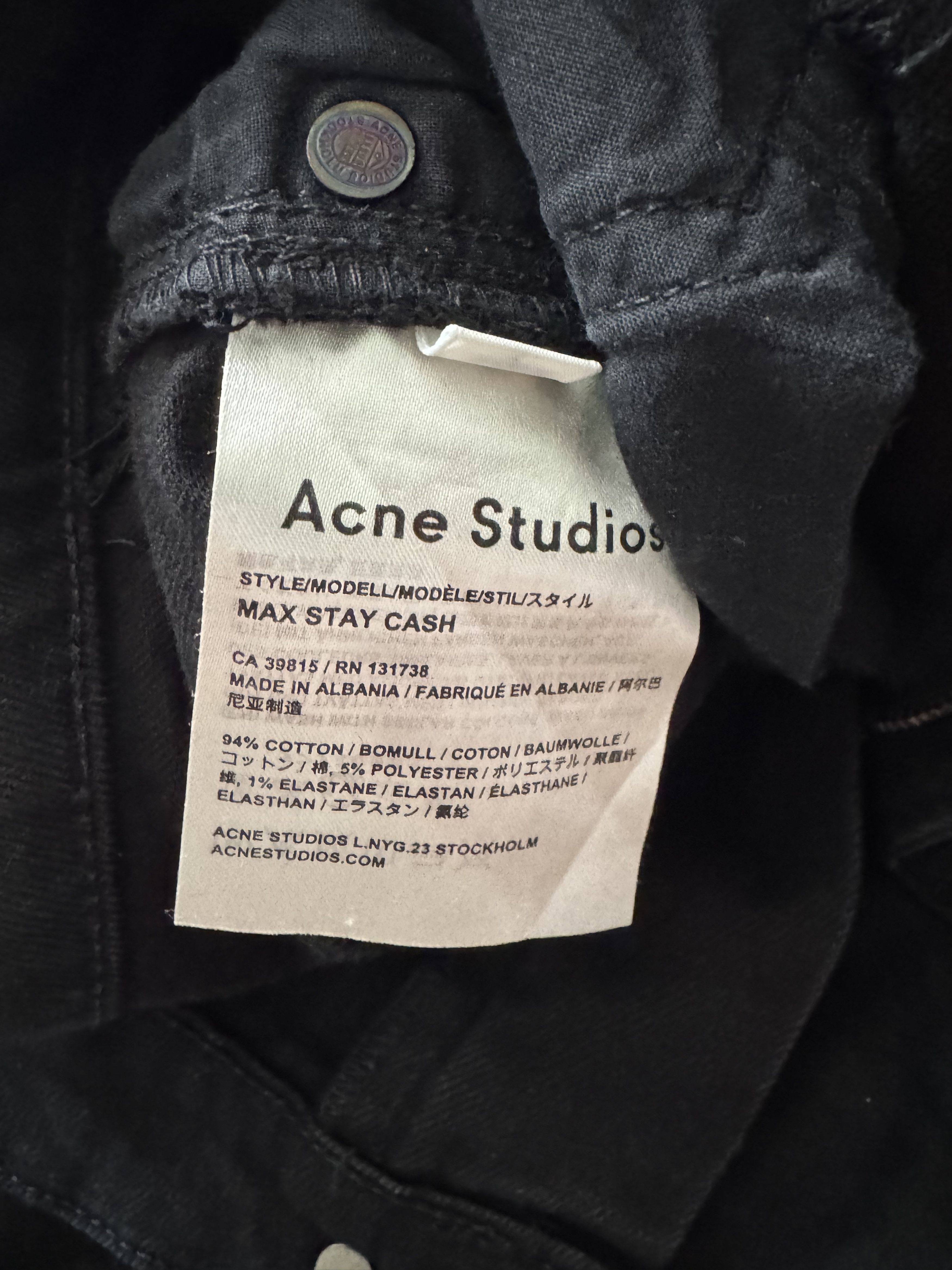 Acne Studios Acne Studios Max Stay Cash Black Denim Size US 31 - 4 Thumbnail