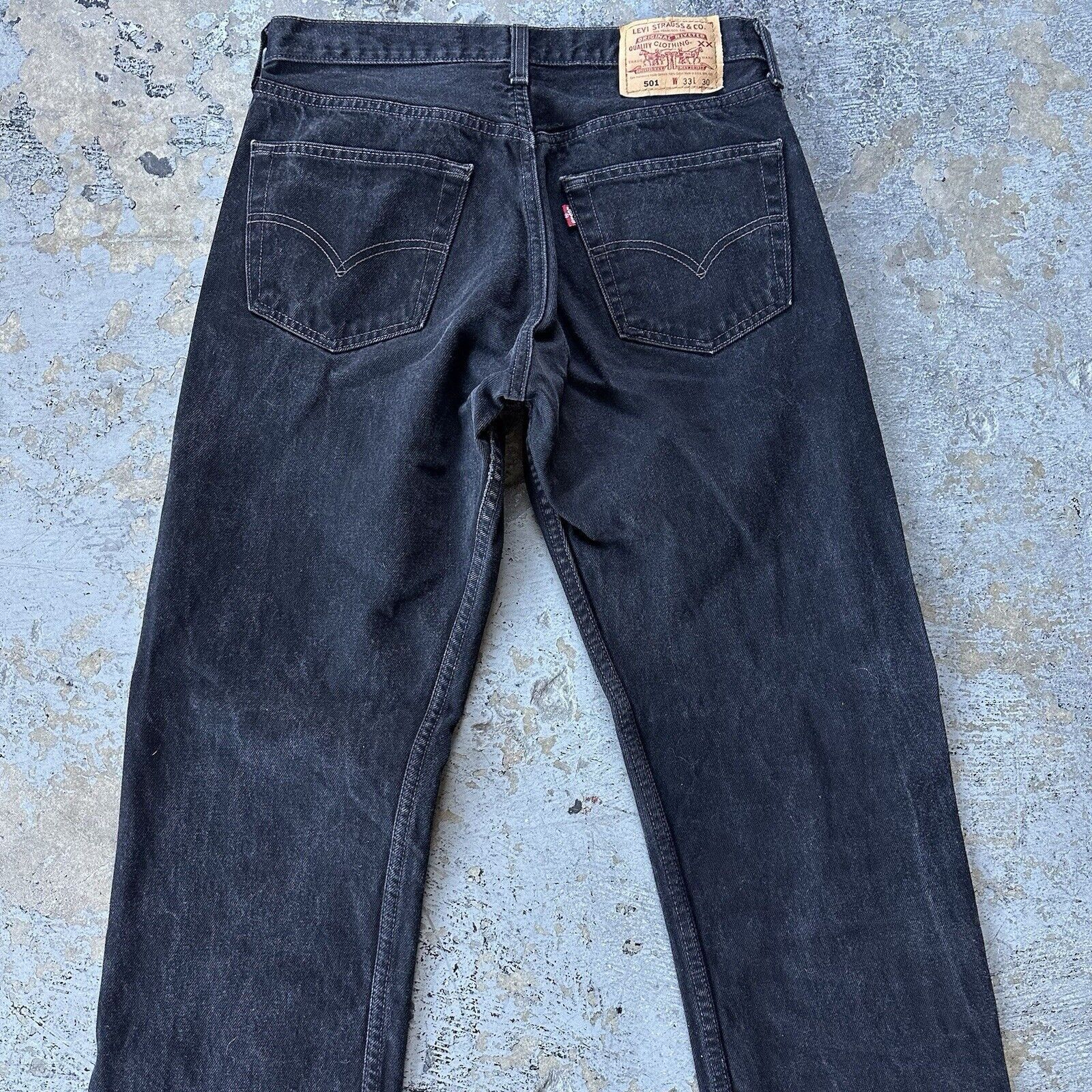 Levi's × Vintage Vintage 90s Levi’s 501 Black Straight Denim Jeans 33x30 Size US 33 - 5 Thumbnail