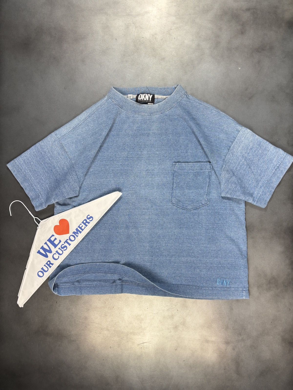 DKNY 1990s Vintage DKNY Tee Heather Crop Boxy Made in USA Donna K Size US S / EU 44-46 / 1 - 9 Thumbnail