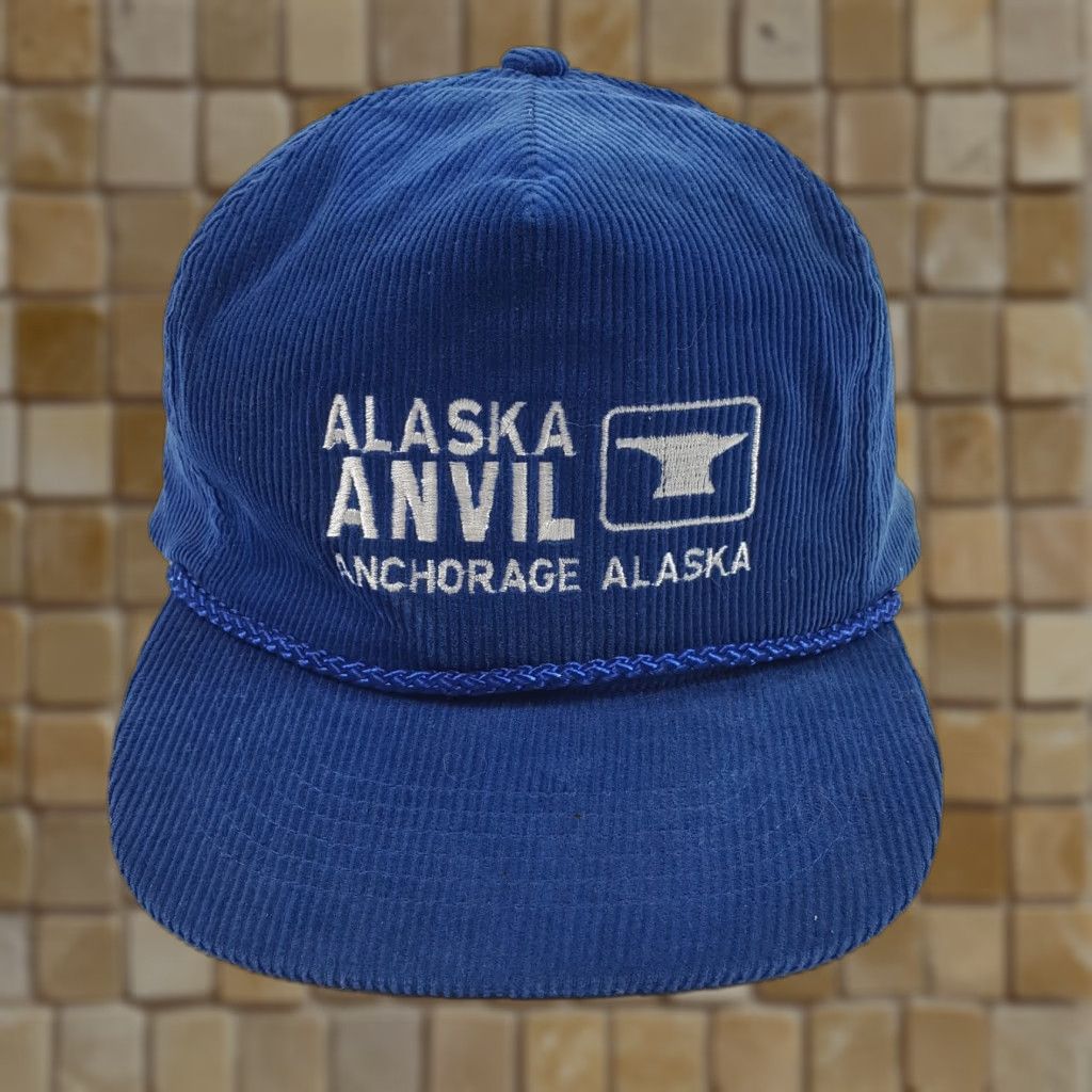 Vintage VINTAGE 90s Otto Alaska Corduroy Trucker Hat Adjustable Blue Cap Mens Size ONE SIZE - 1 Thumbnail